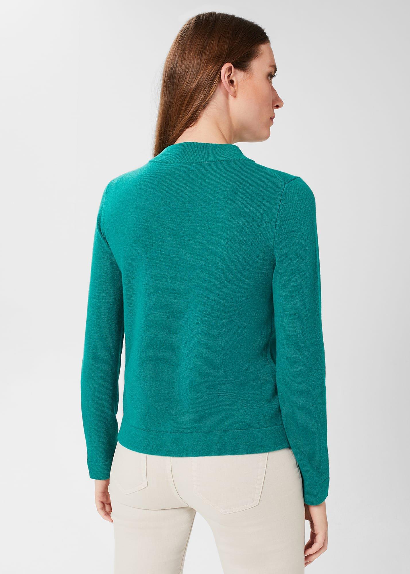Talia Wool Cashmere Sweater, Ocean Green, hi-res