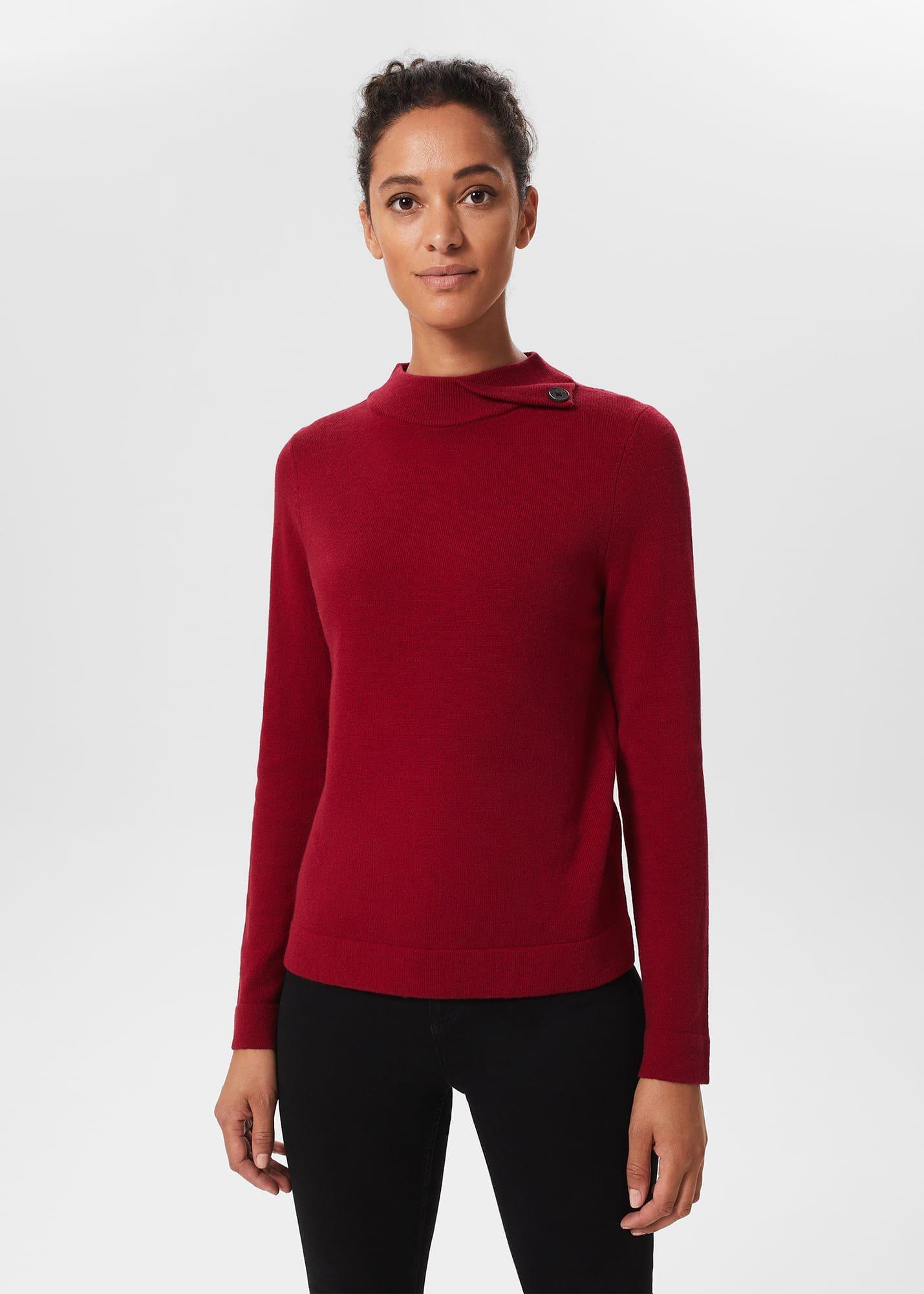 Talia Wool Cashmere Jumper, True Red, hi-res