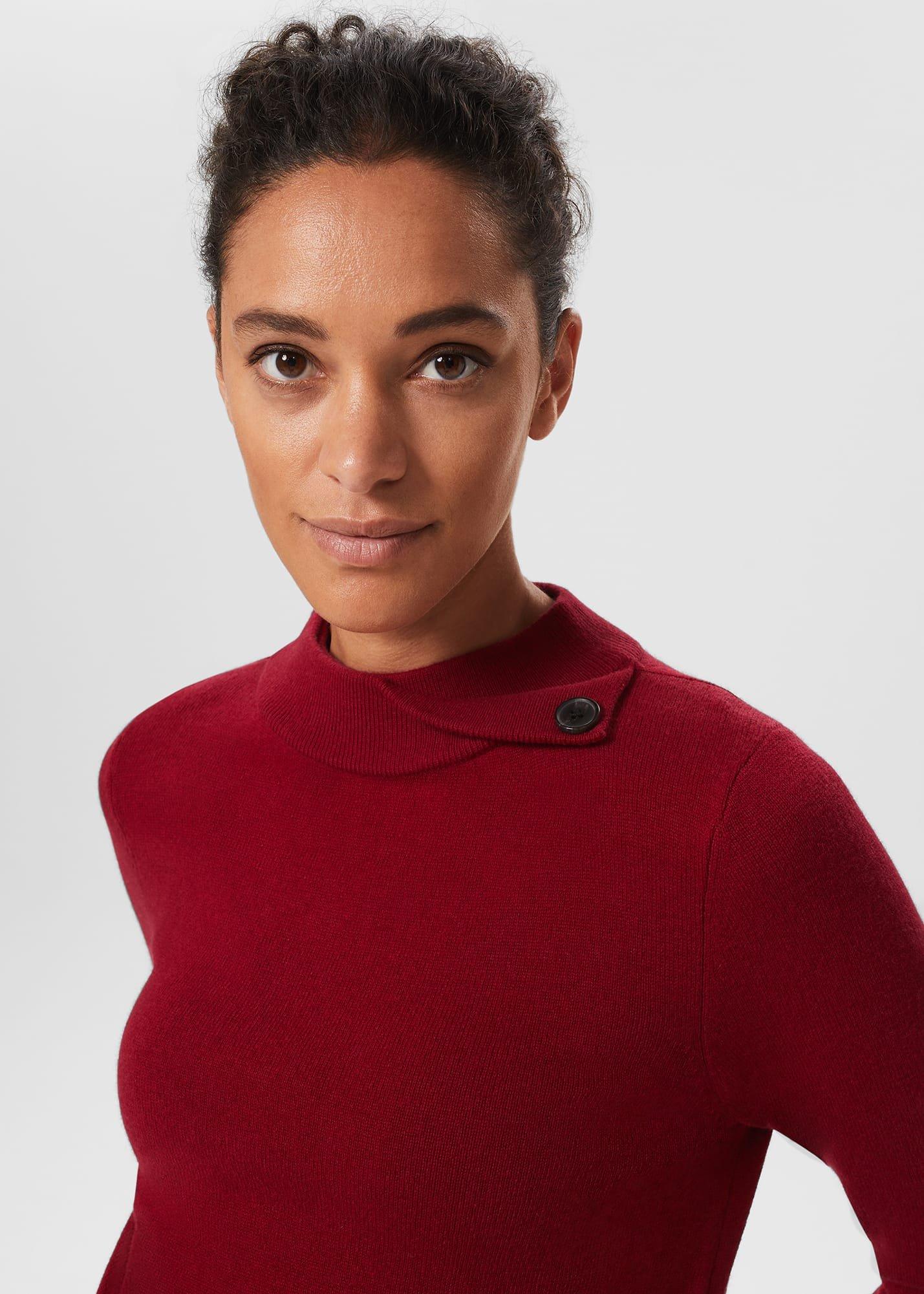 Talia Wool Cashmere Jumper, True Red, hi-res