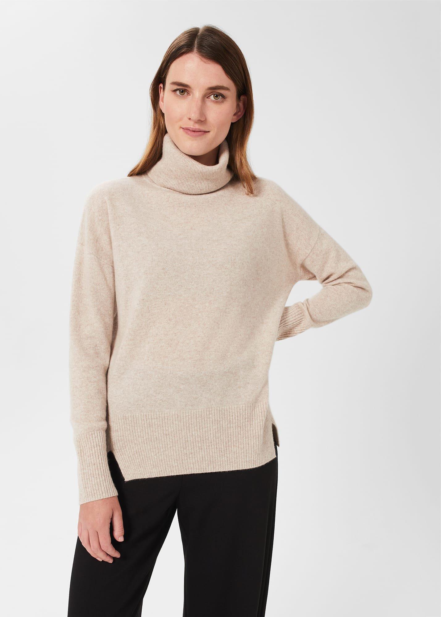 Dahlia Cashmere Jumper, Oatmeal, hi-res