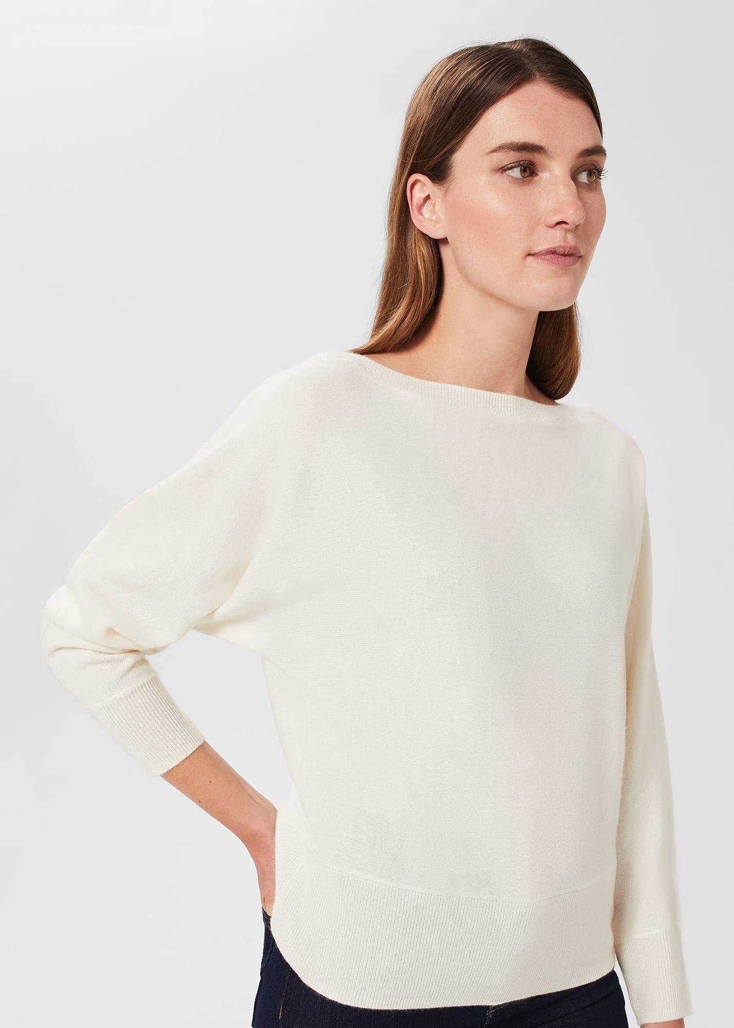 Joanna Cashmere Jumper, Ivory, hi-res