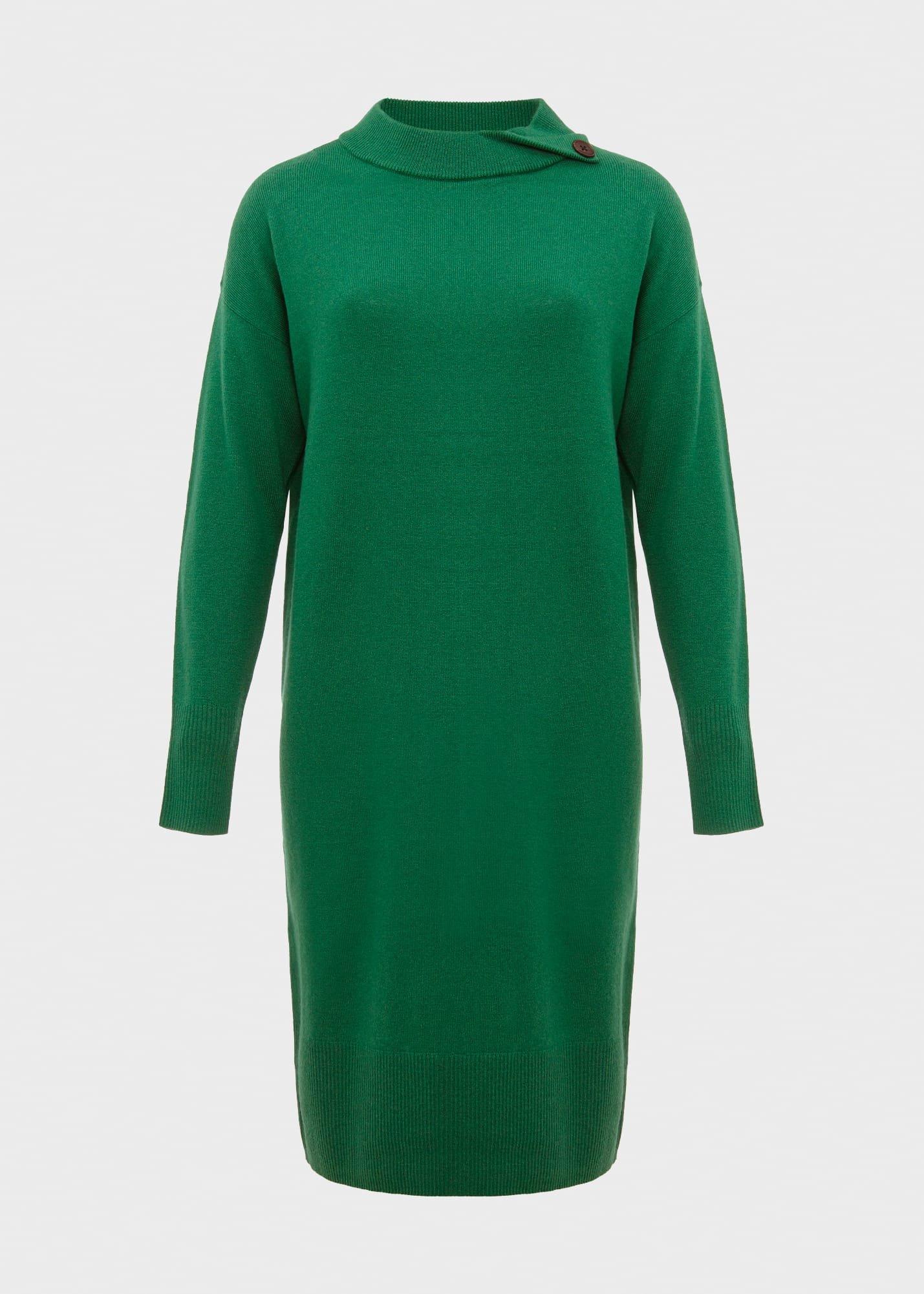 Talia Knitted Dress With Cashmere, Leaf Green, hi-res
