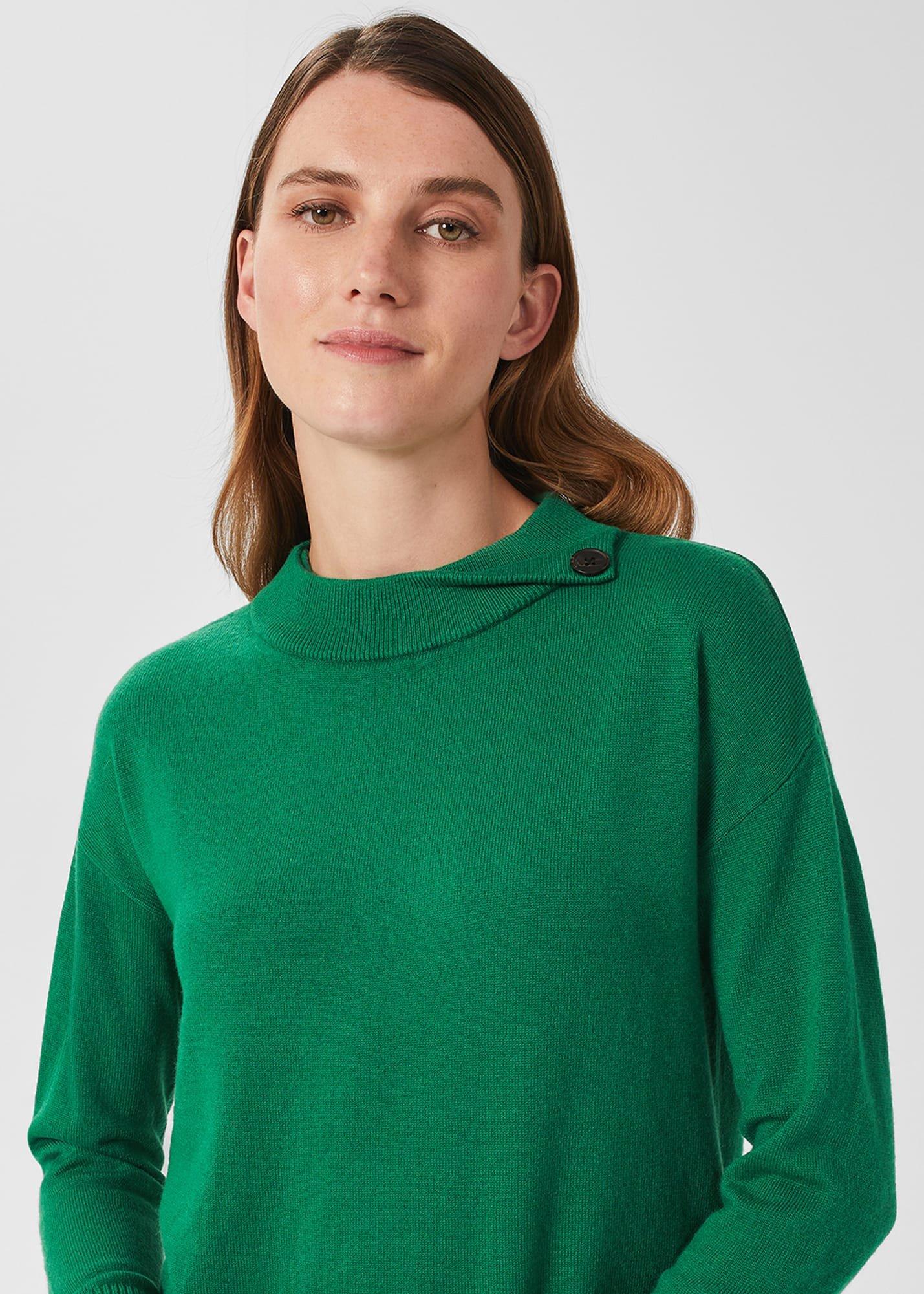 Talia Knitted Dress With Cashmere, Leaf Green, hi-res