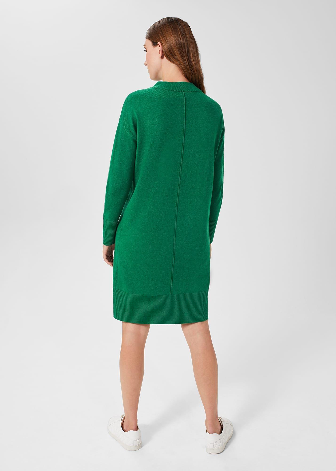 Talia Knitted Dress With Cashmere, Leaf Green, hi-res
