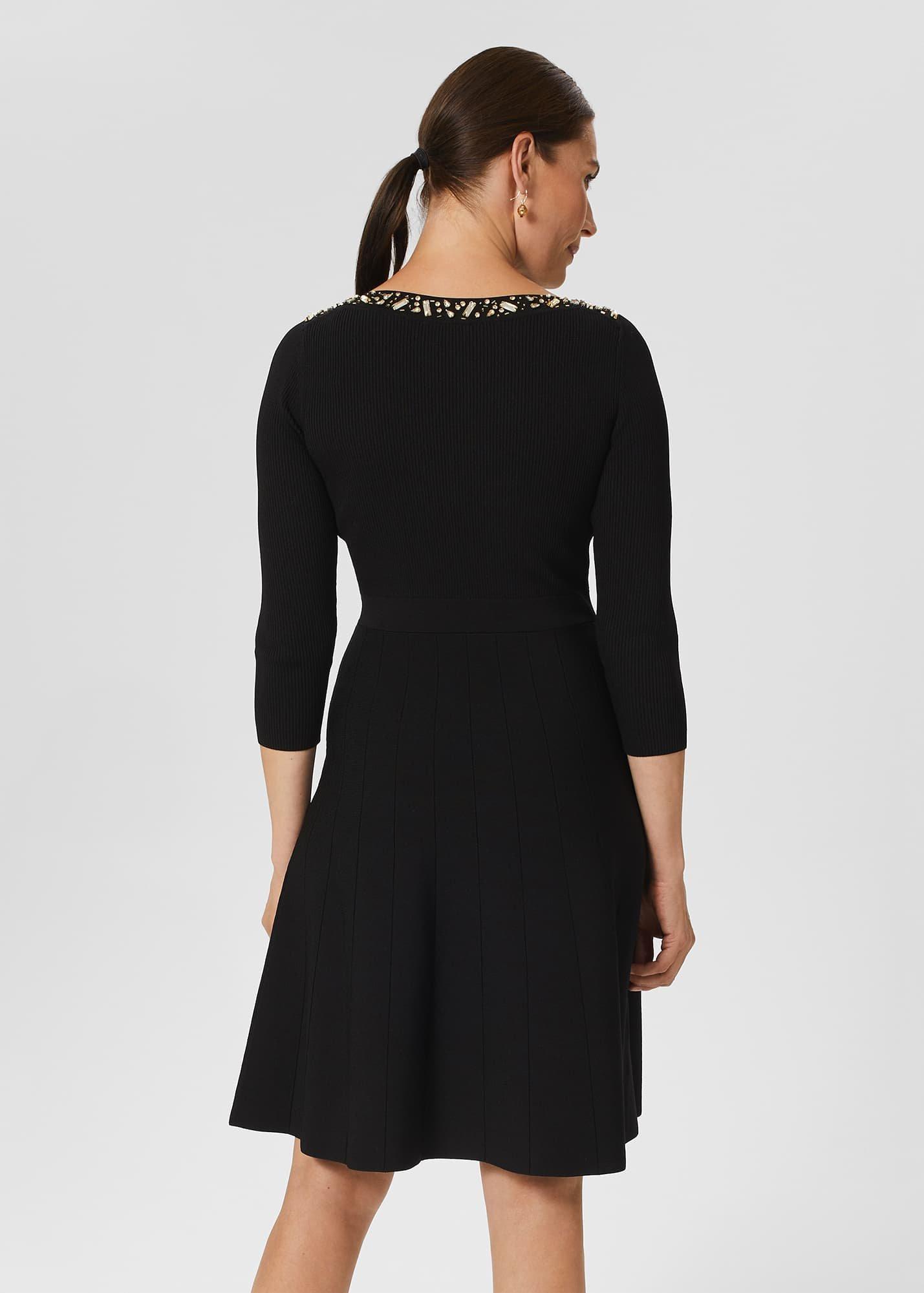 Emily Knitted Sequin Dress, Black, hi-res