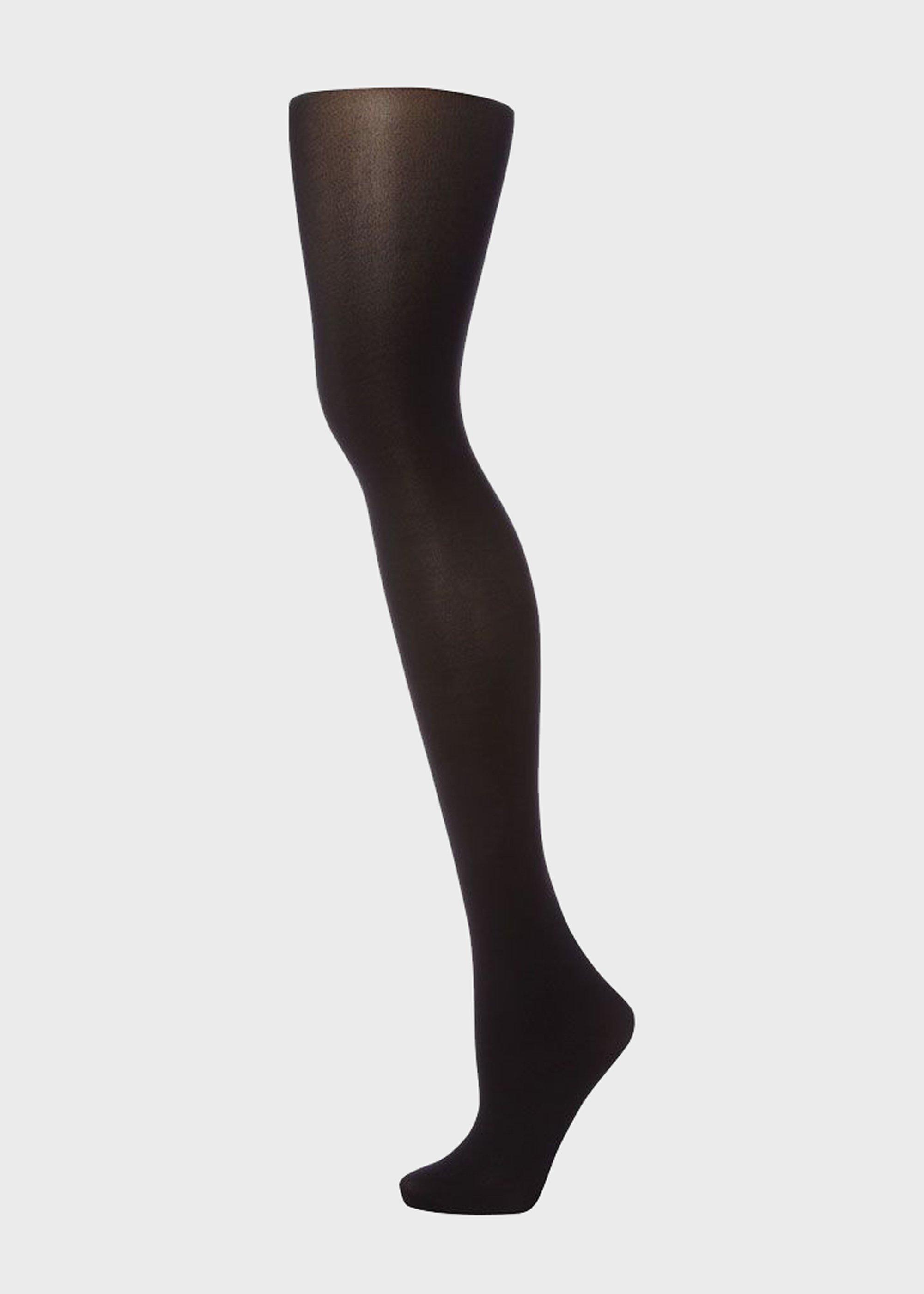 60-Denier Opaque Black Tights, Black, hi-res