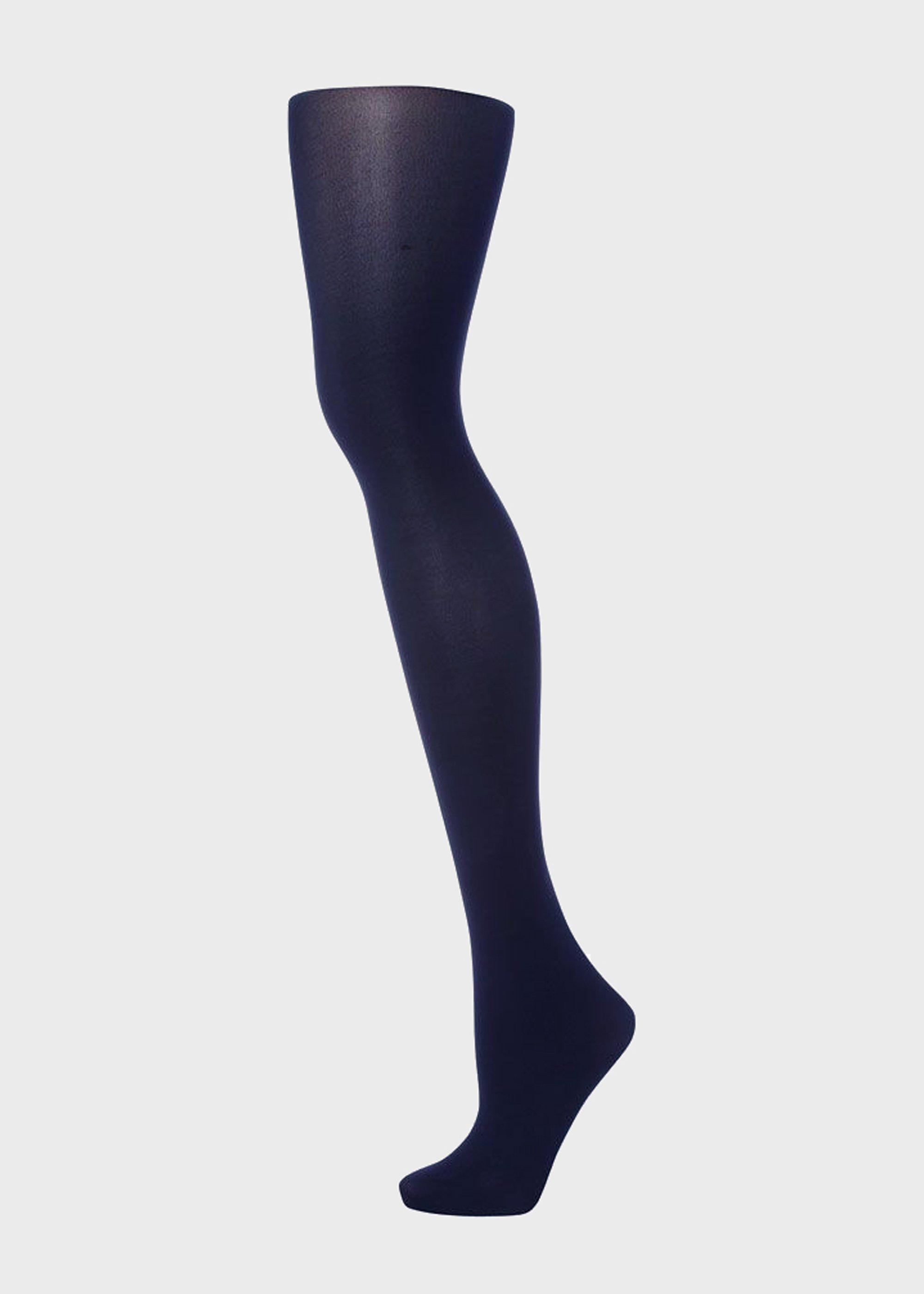 60-Denier Opaque Navy Tights, Navy, hi-res
