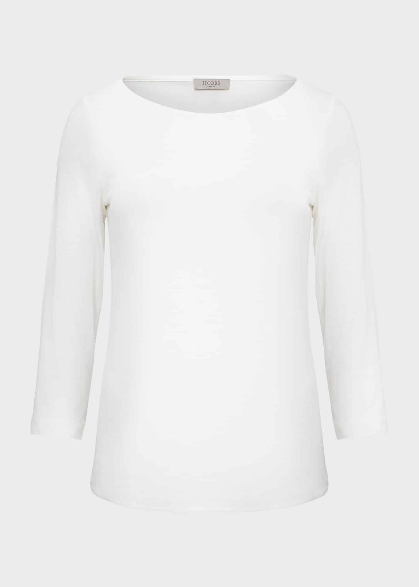 Sonya Plain Top, Ivory, hi-res