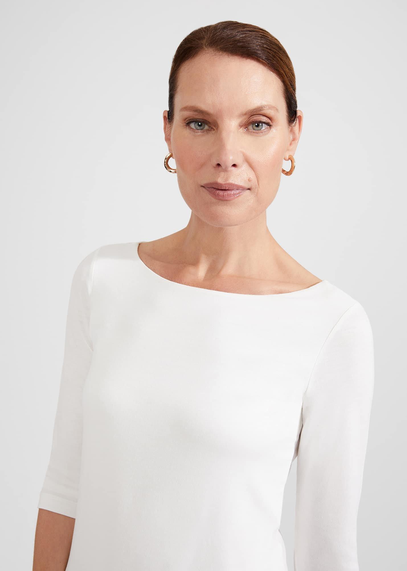 Sonya Plain Top, Ivory, hi-res