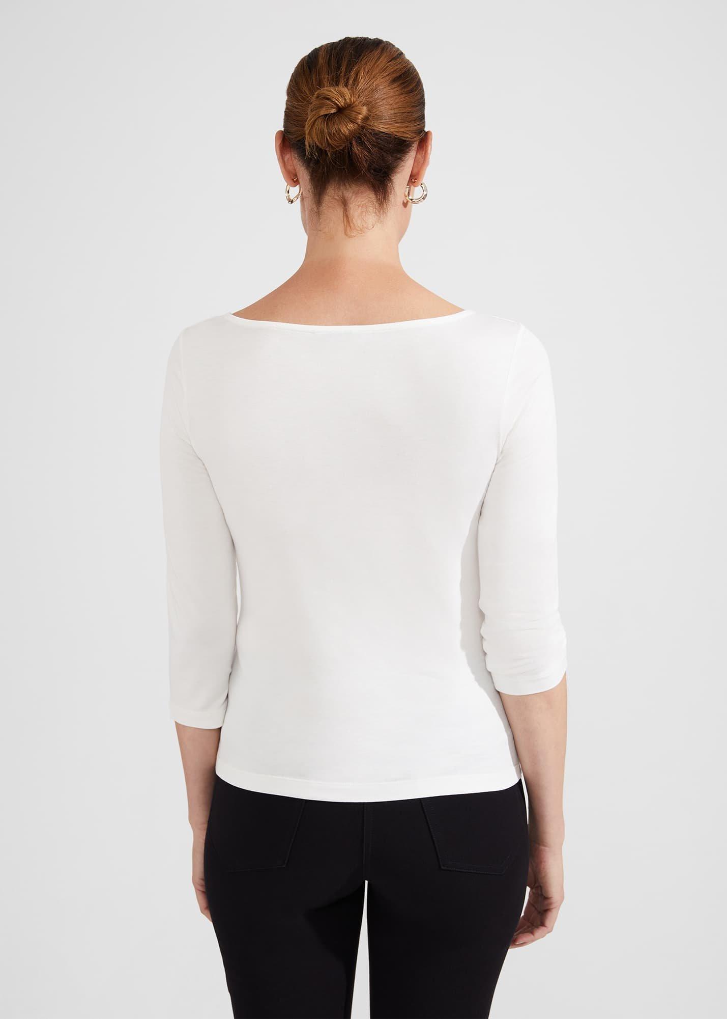 Sonya Plain Top, Ivory, hi-res