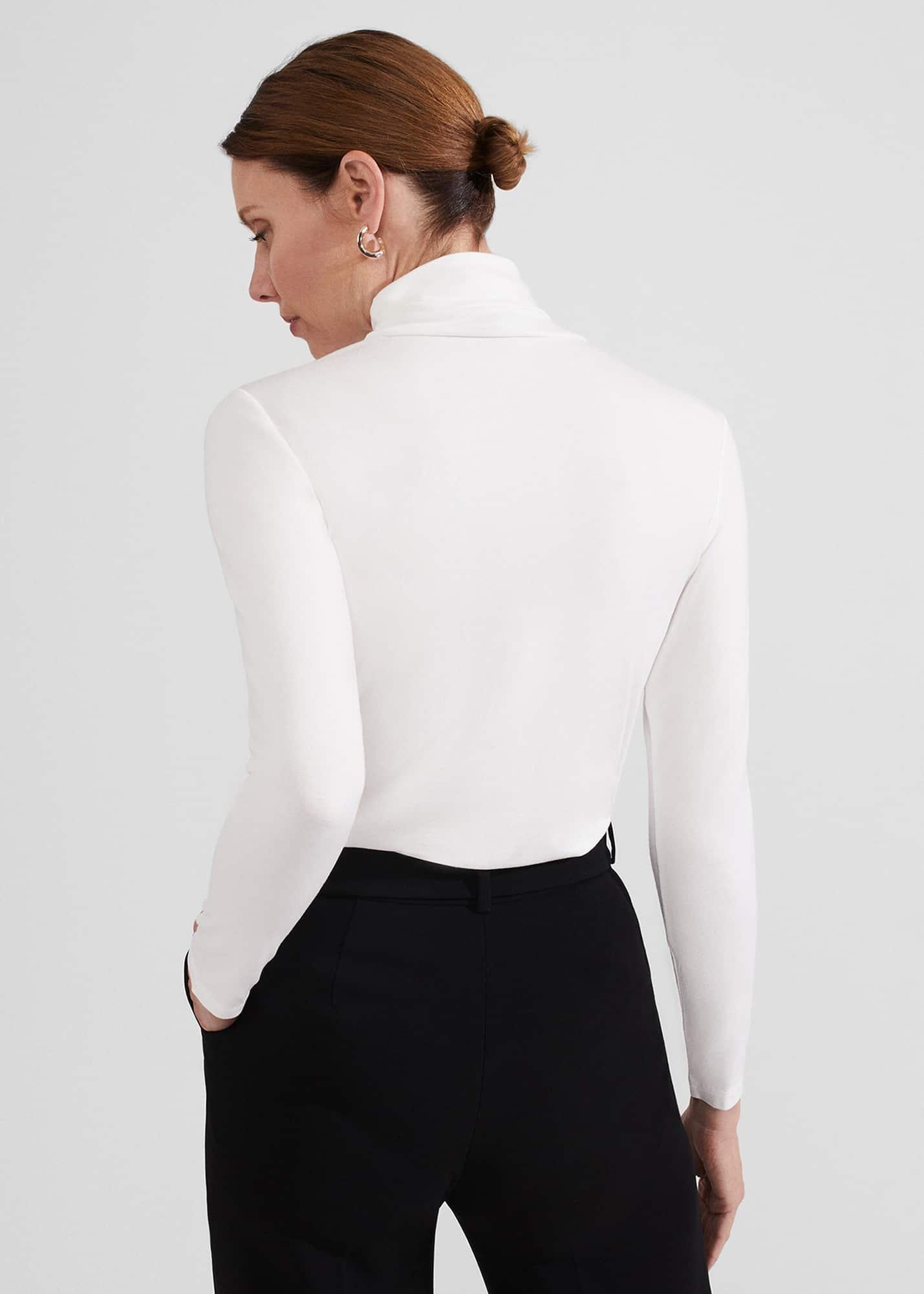 Mischa Roll Neck Top, Ivory, hi-res