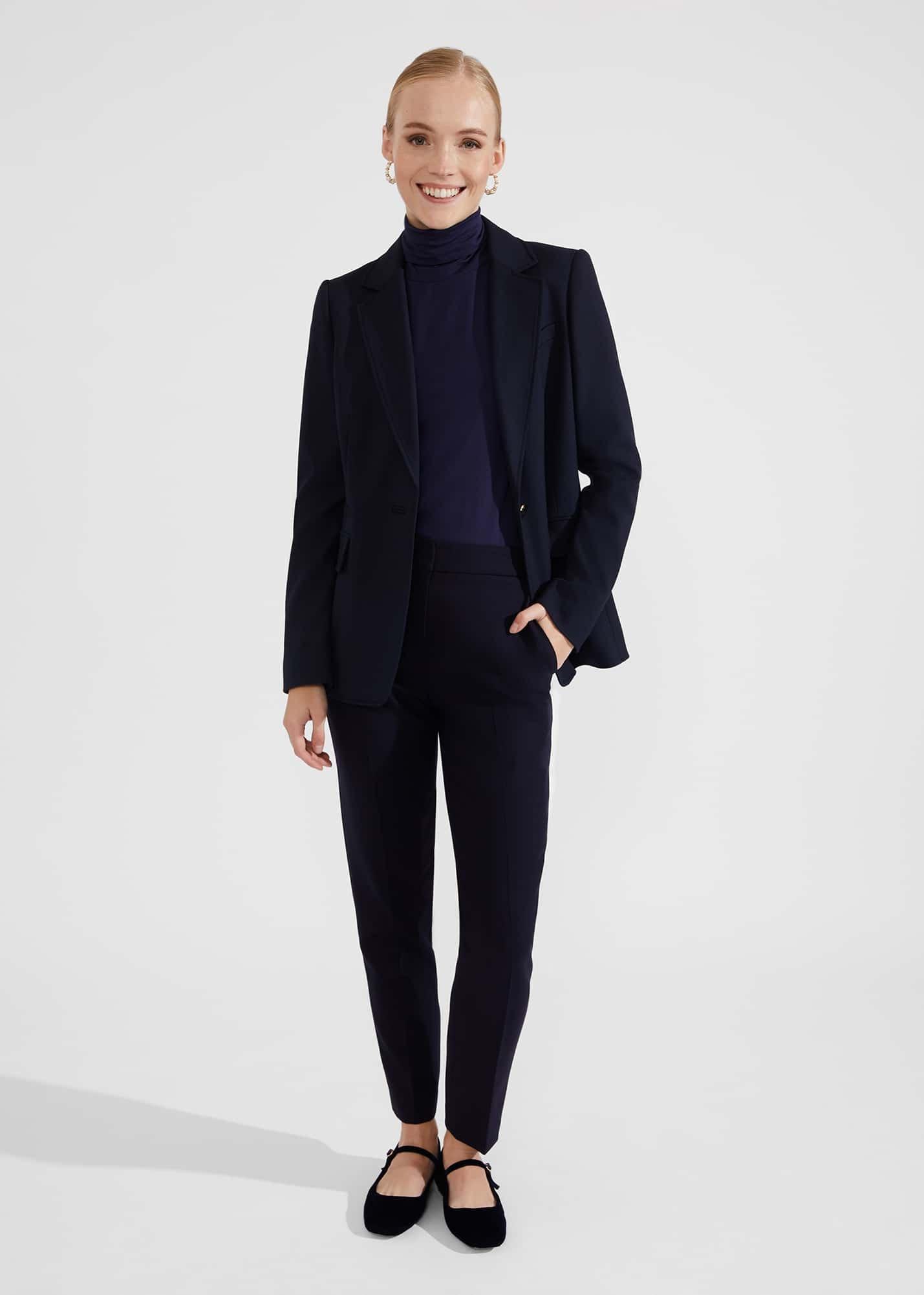 Mischa Roll Neck Top, Midnight Navy, hi-res