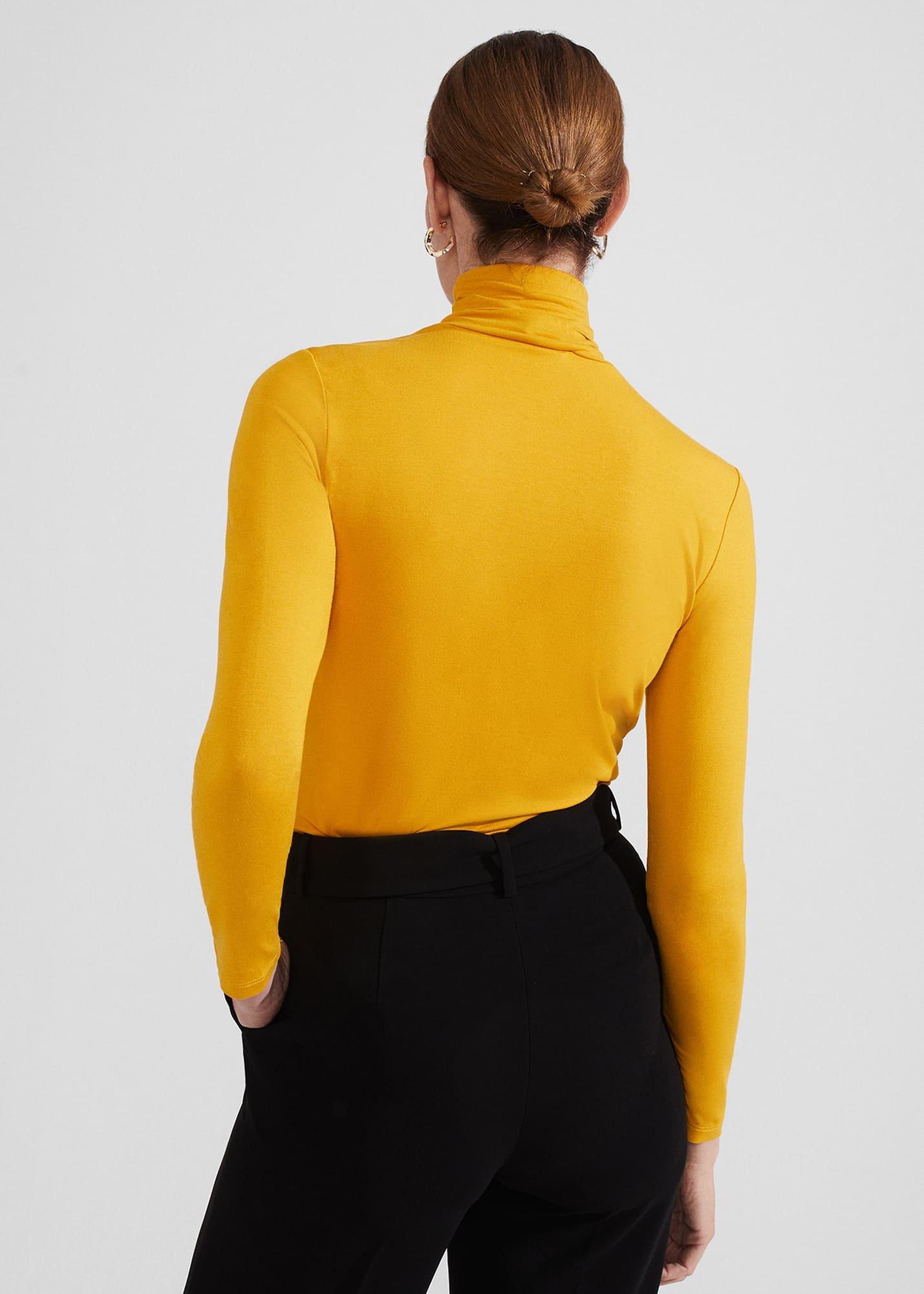 Mischa Roll Neck Top, Ochre Yellow, hi-res