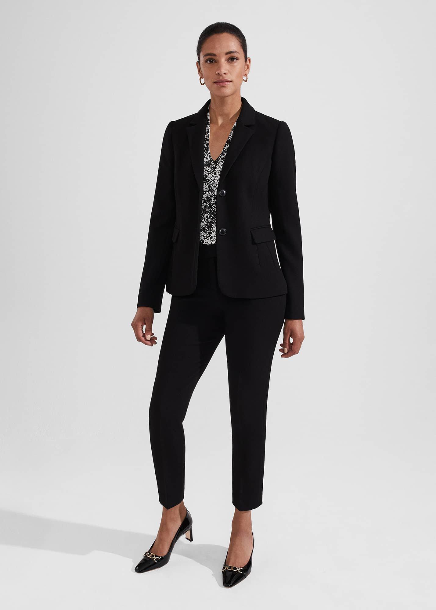 Aimee Printed Top, Black Ivory, hi-res