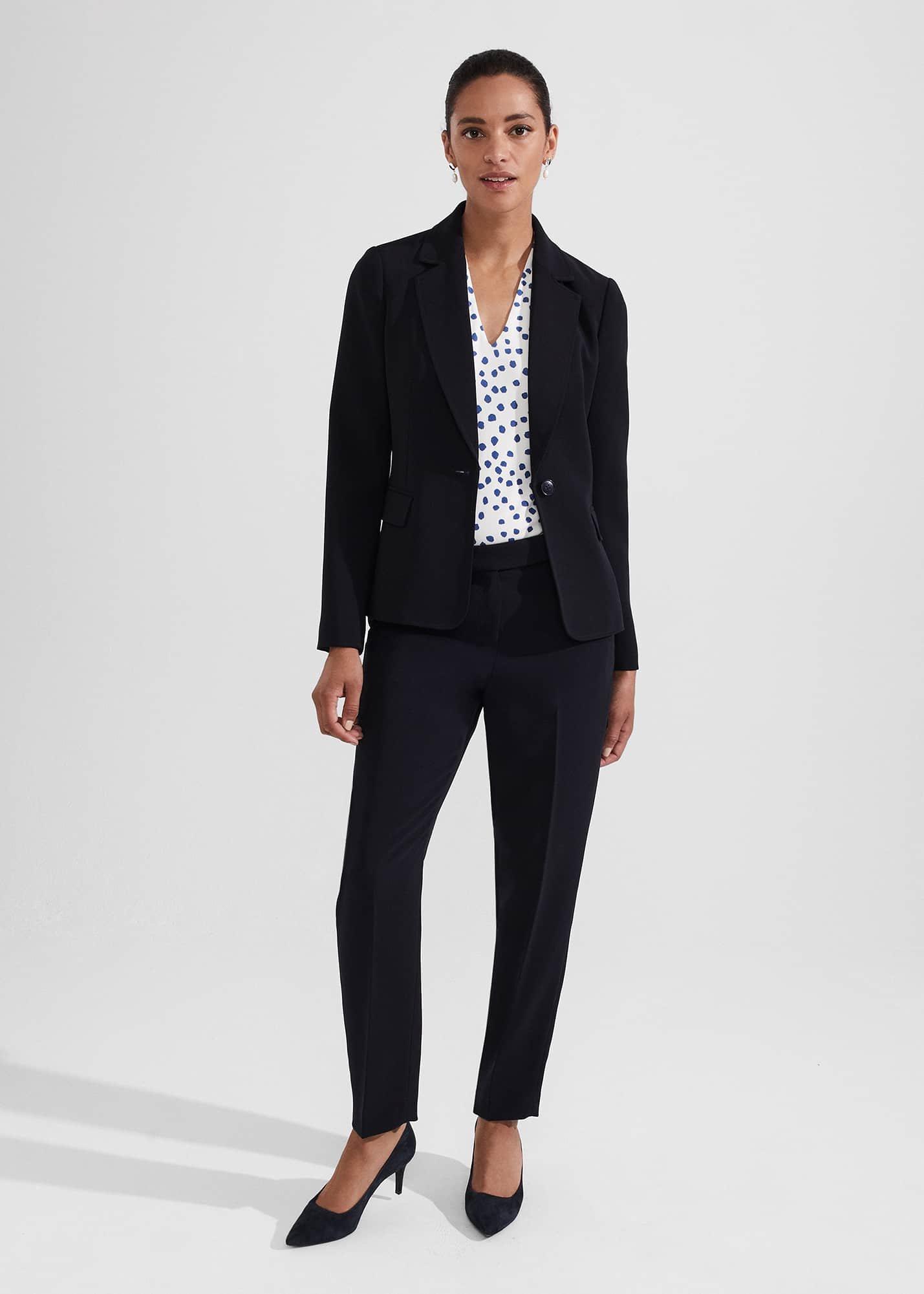 Aimee Printed Top, Ivory Blue, hi-res