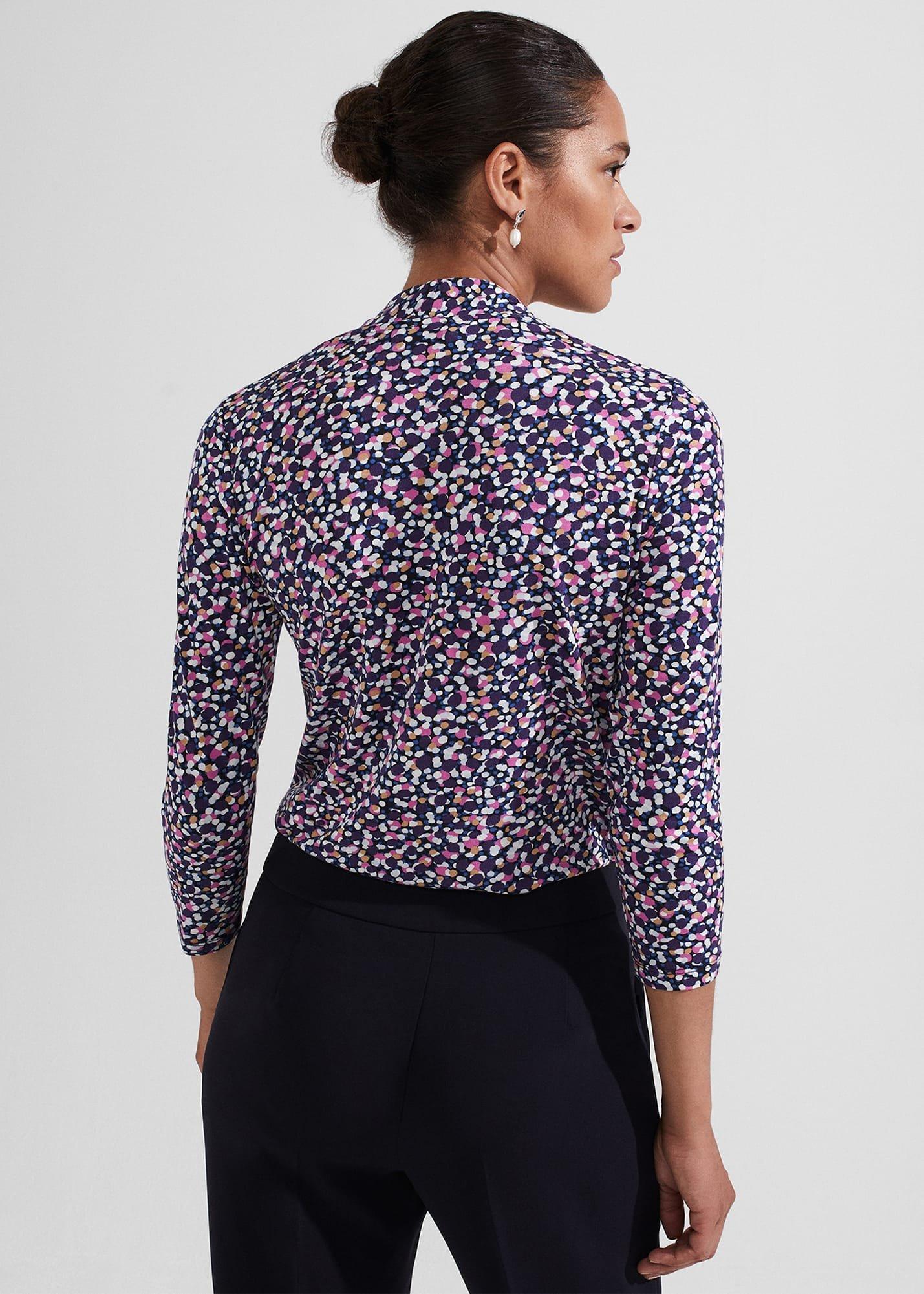 Aimee Printed Top, Navy Multi, hi-res
