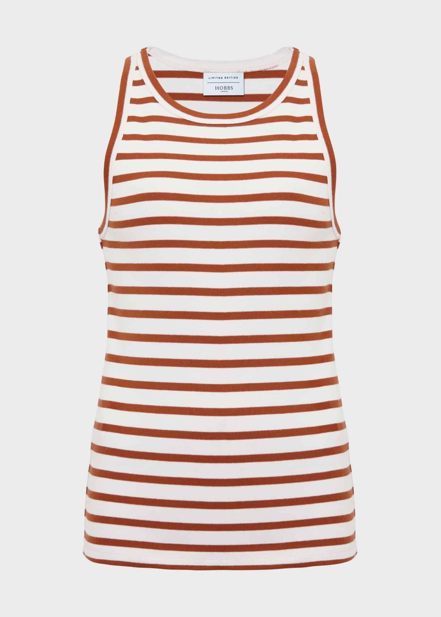 Cecil Cotton Vest, White Toffee, hi-res