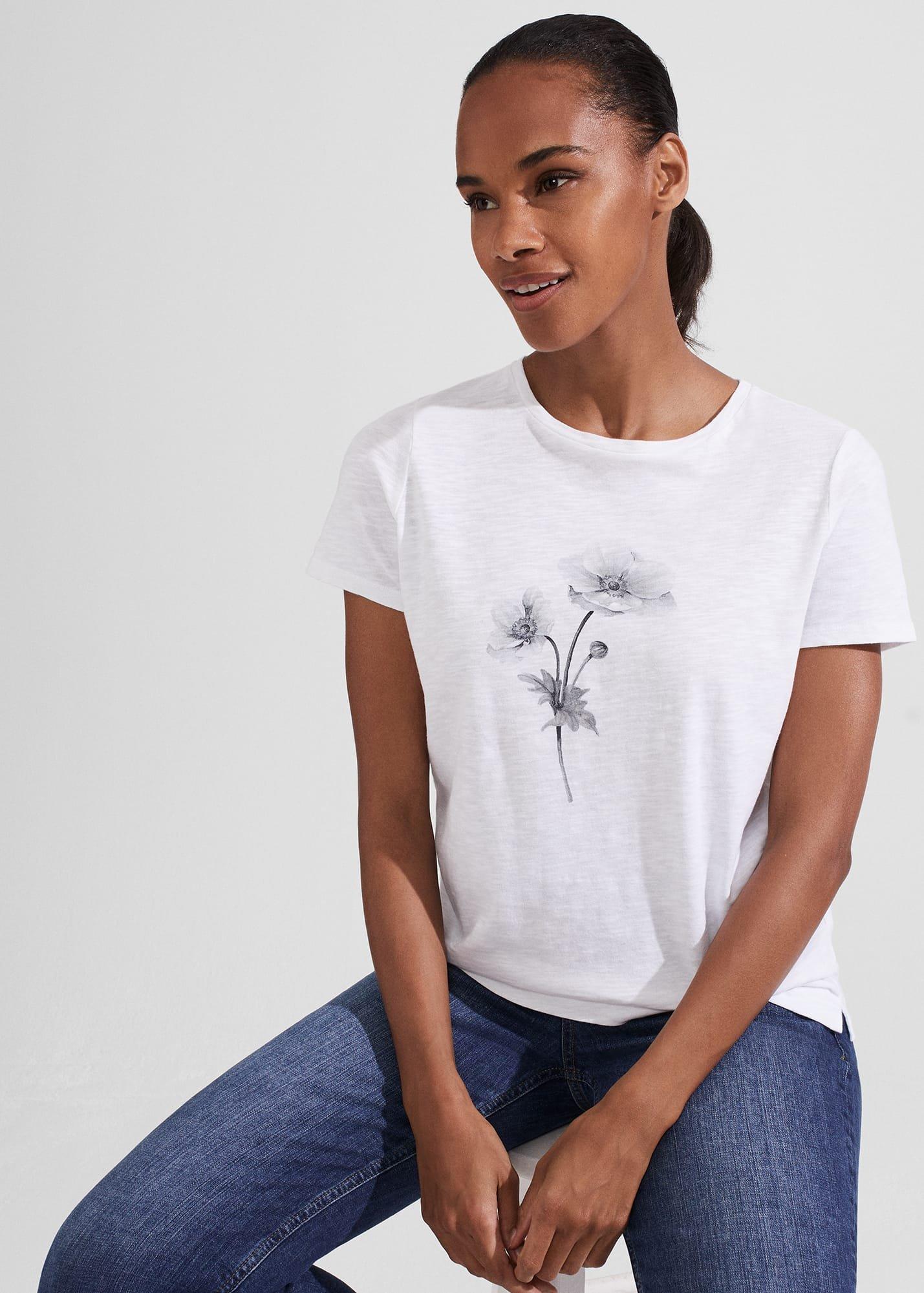 Shelby Floral T-Shirt, White, hi-res