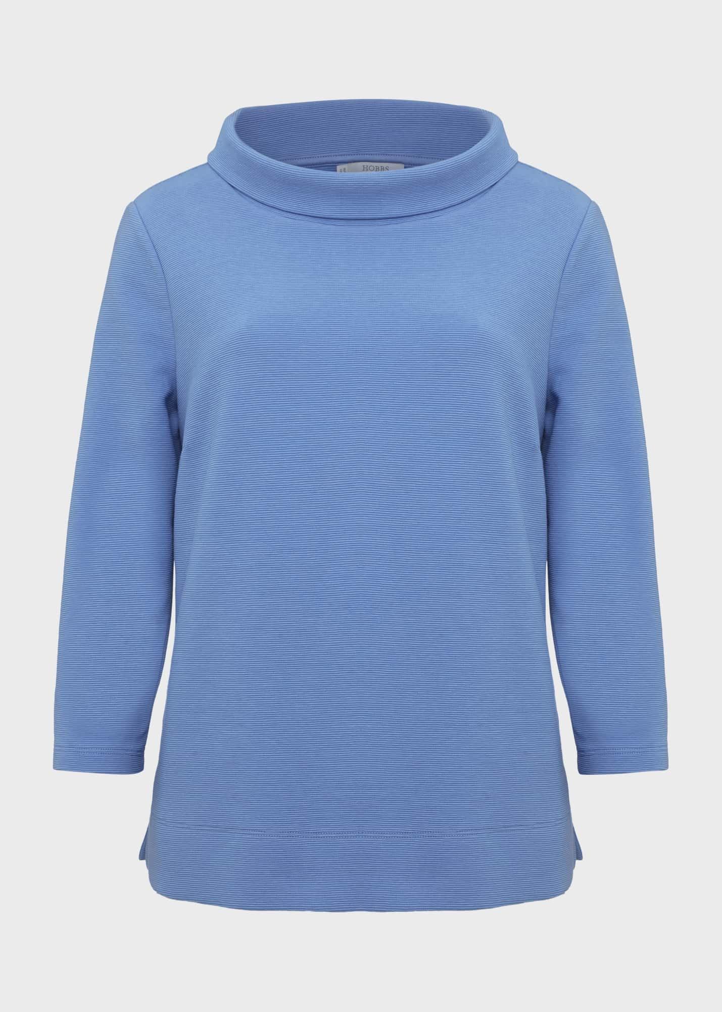 Betsy Textured Top With Cotton , Antique Blue, hi-res