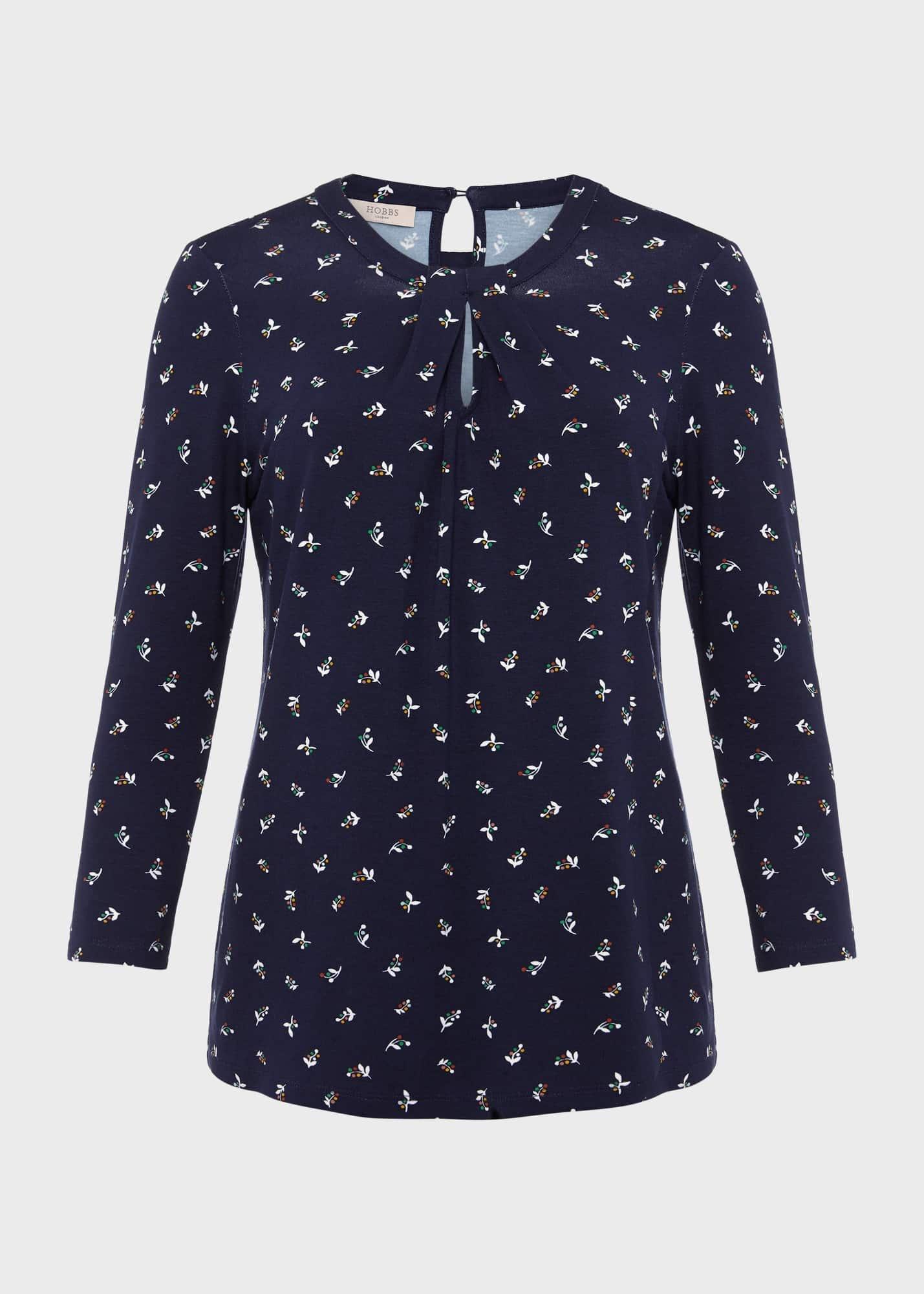 Julia Printed Top, Navy Multi, hi-res