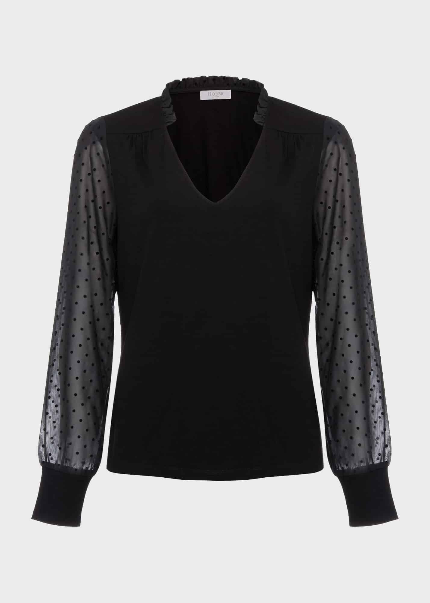 Louisa Dobby Top, Black, hi-res