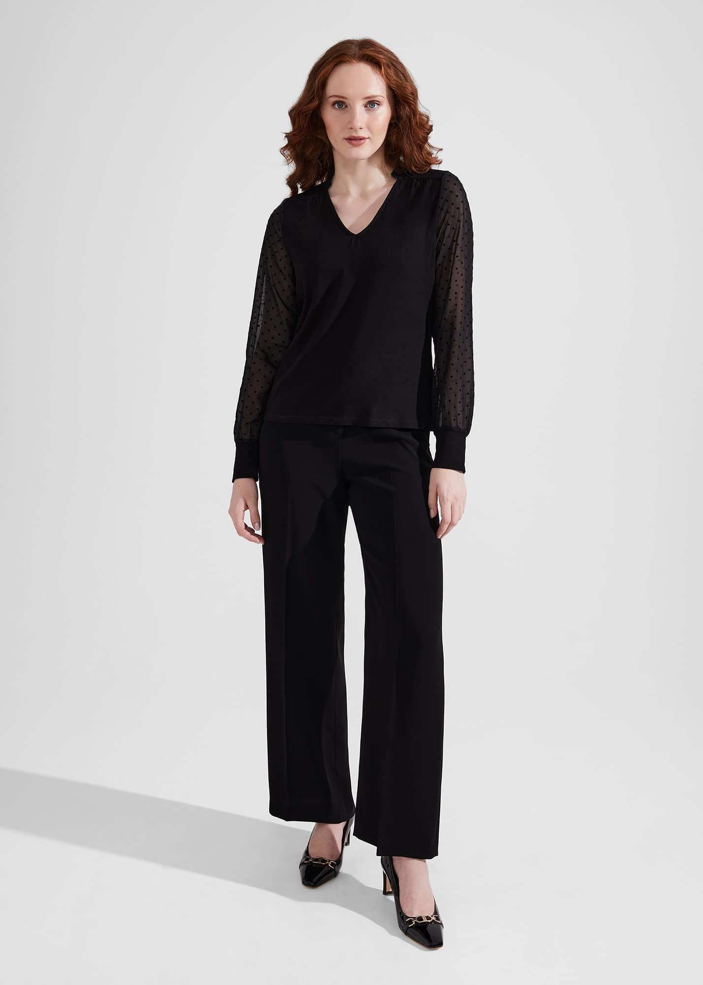 Louisa Dobby Top, Black, hi-res