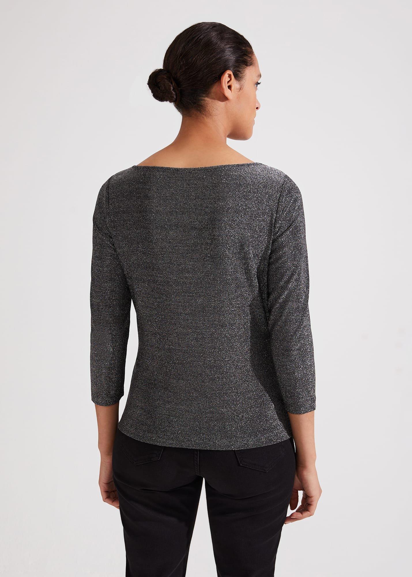 Sonya Sparkle Top, Black Silver, hi-res