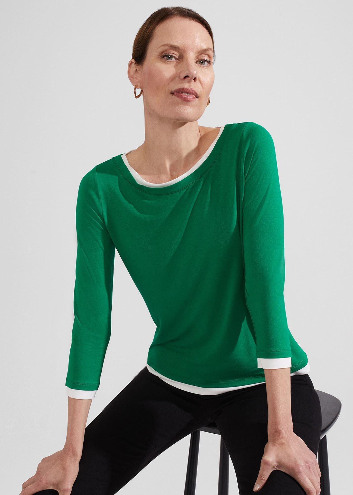 Delaney Top, Green Ivory, hi-res