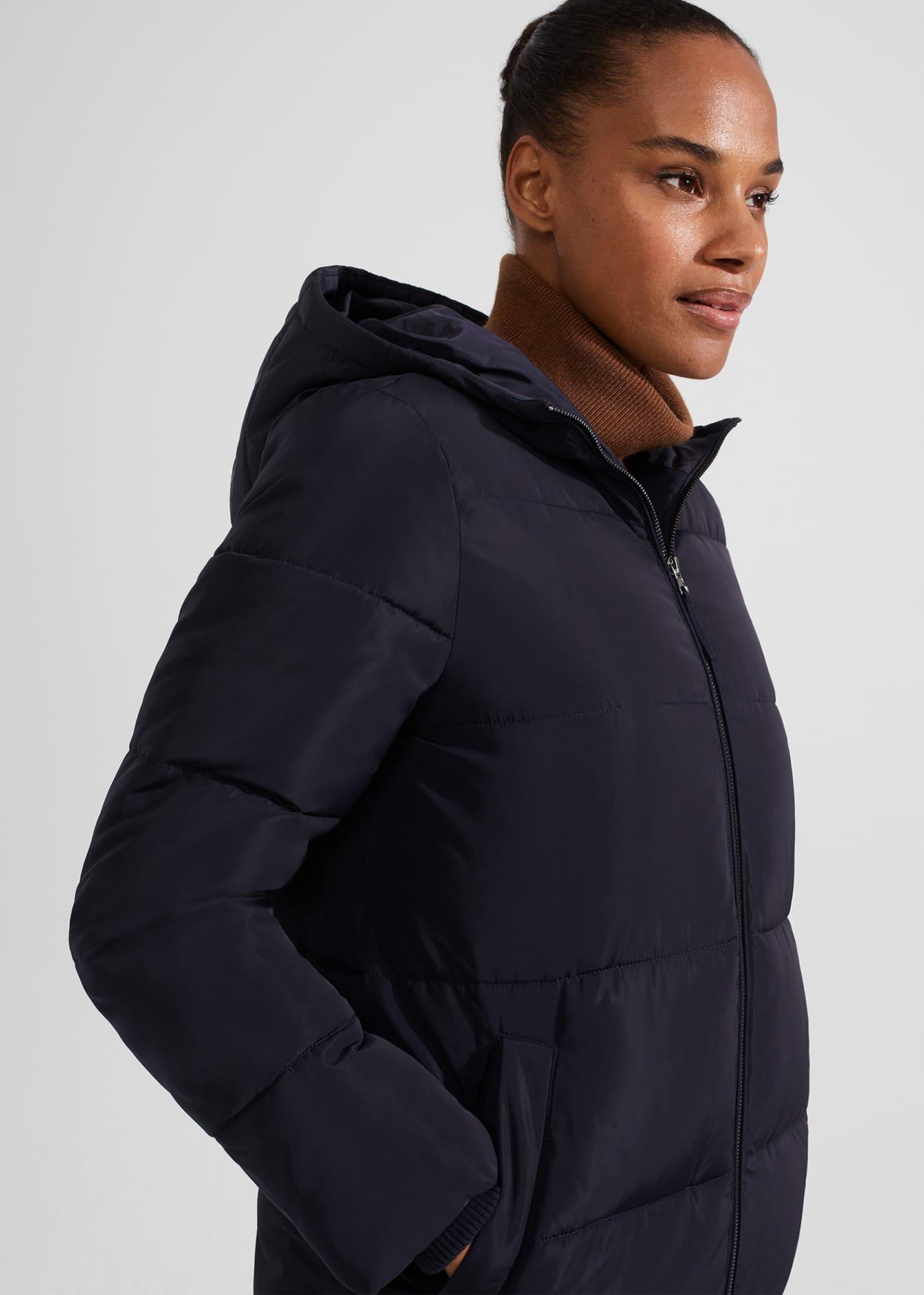 Petite Maeve Puffer Coat, Navy, hi-res