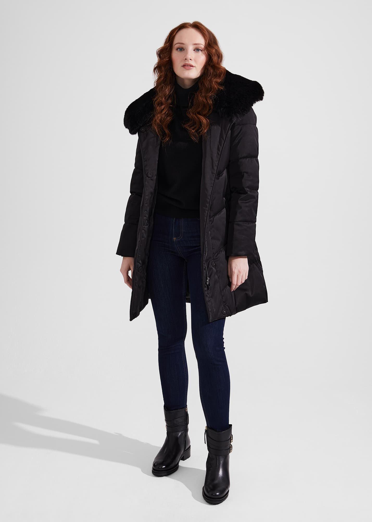 Serena Puffer Coat, Black, hi-res