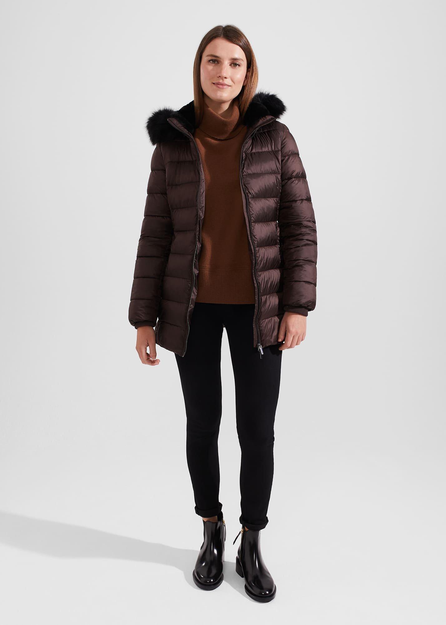 Harriet Puffer Coat, Chocolate, hi-res