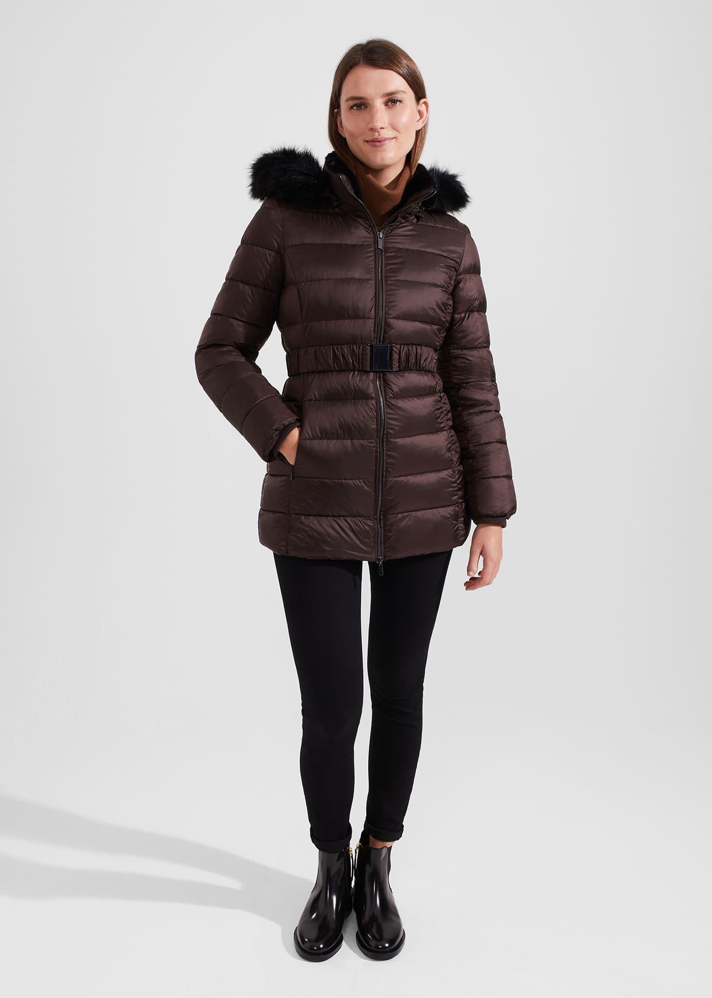 Harriet Puffer Coat, Chocolate, hi-res