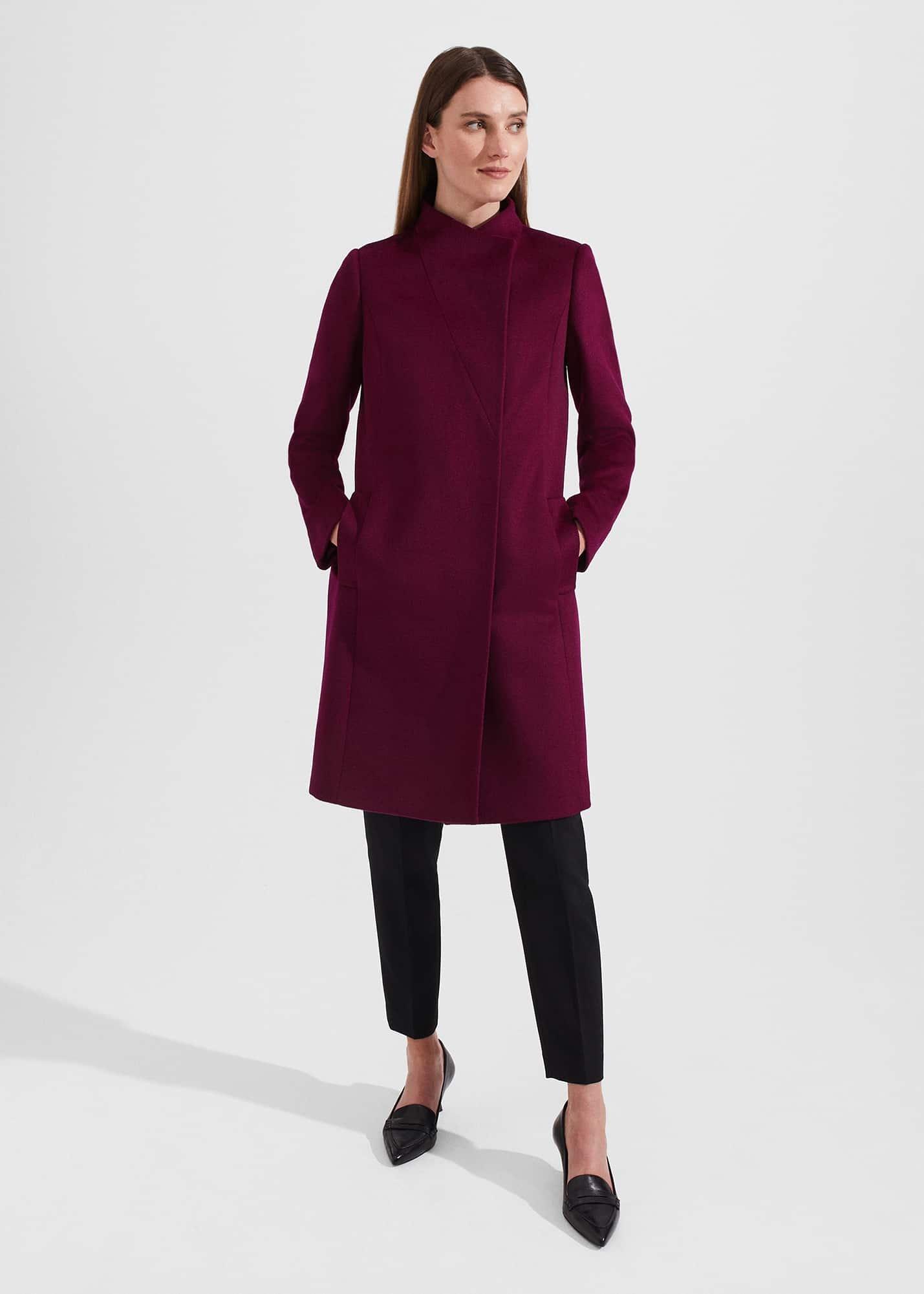 Marissa Wool Coat, Warm Plum, hi-res