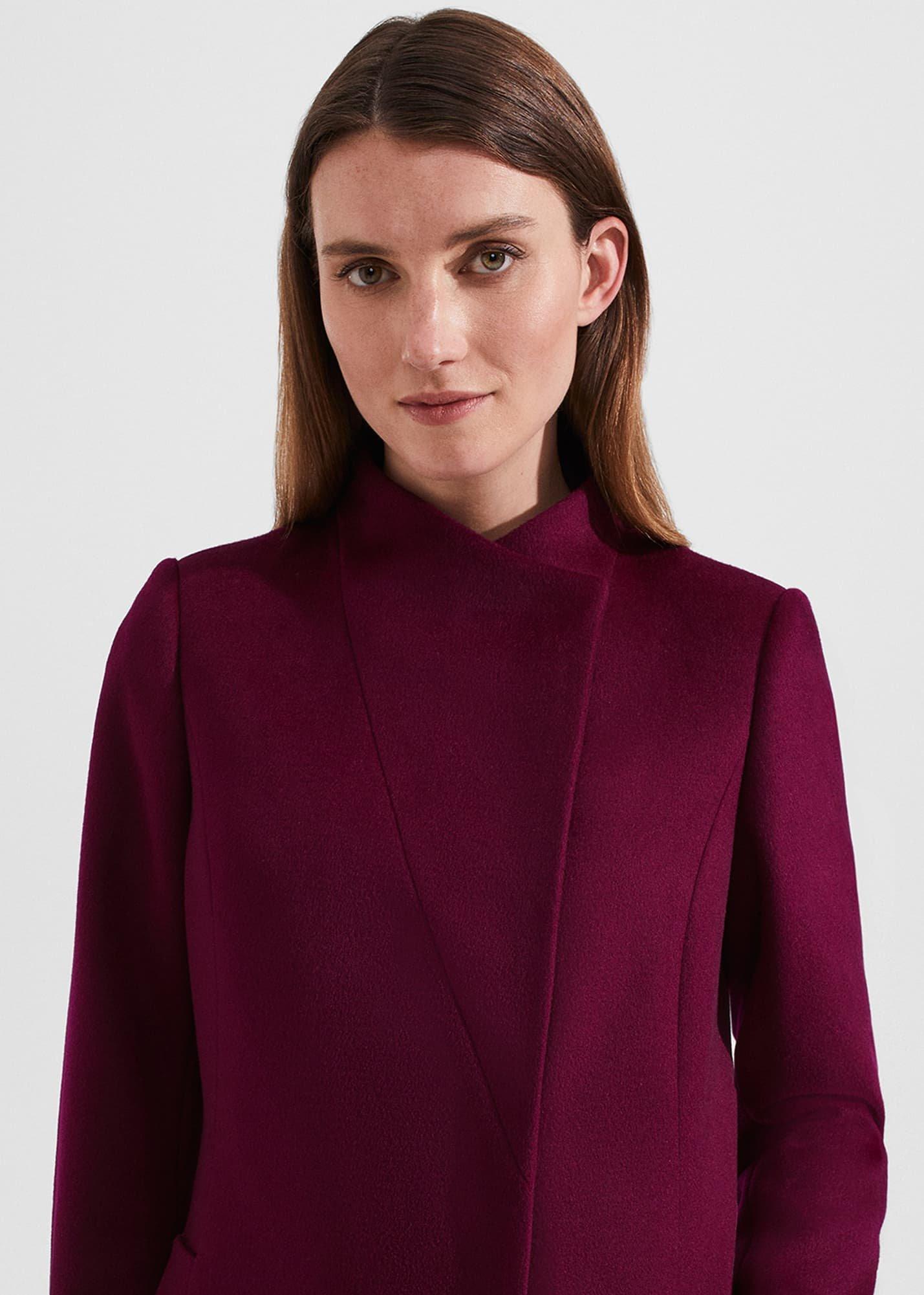 Marissa Wool Coat, Warm Plum, hi-res