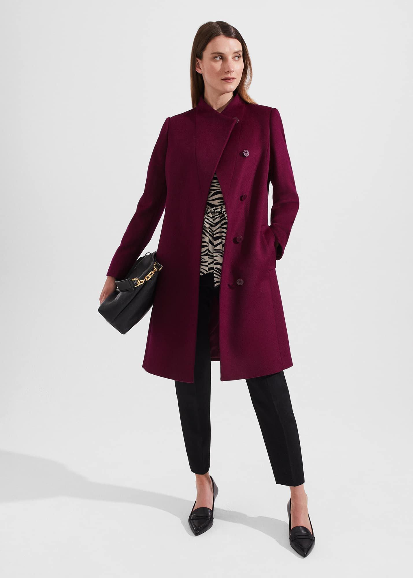 Marissa Wool Coat, Warm Plum, hi-res