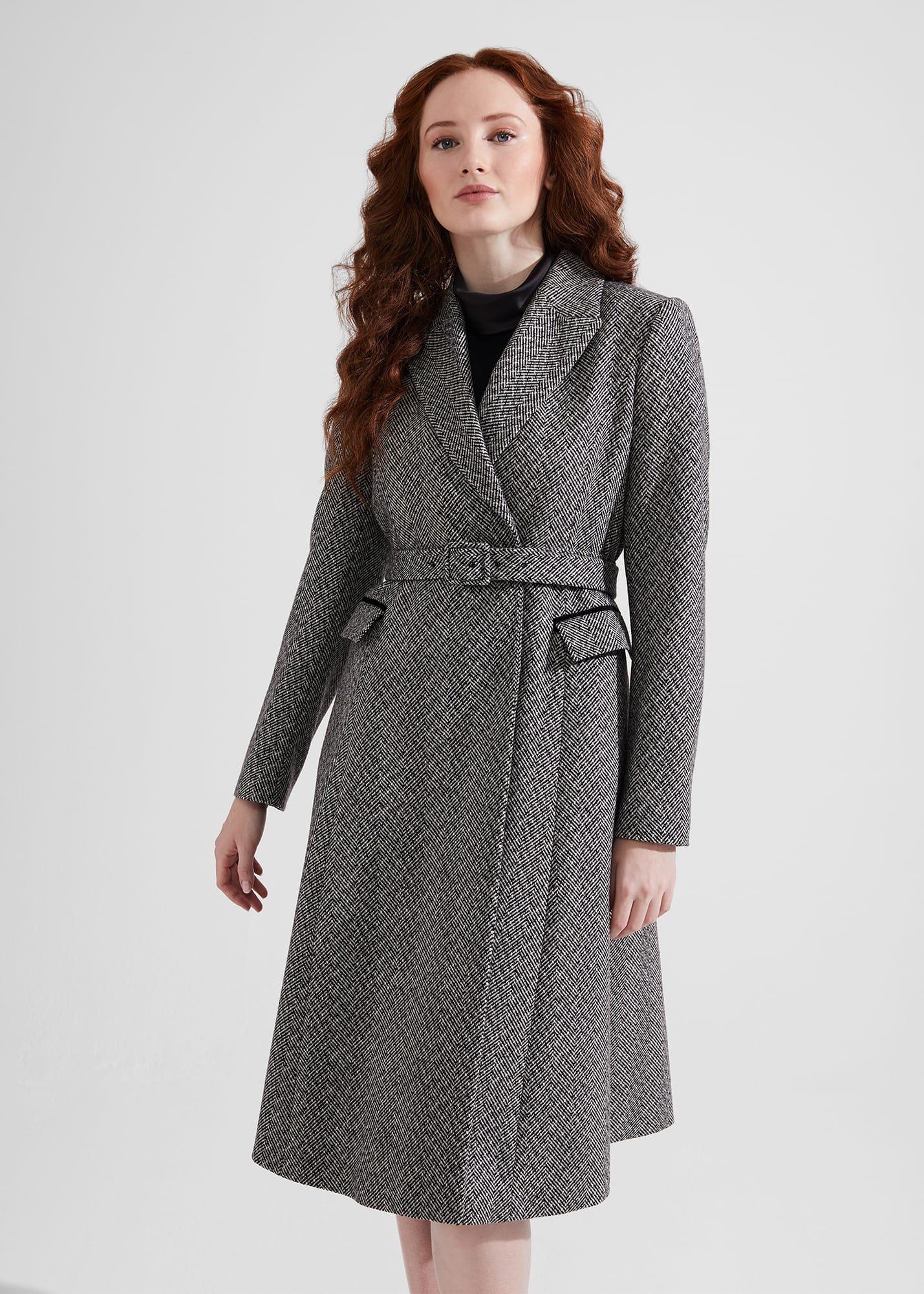 Sian Wool Blend Coat, Black Ivory, hi-res