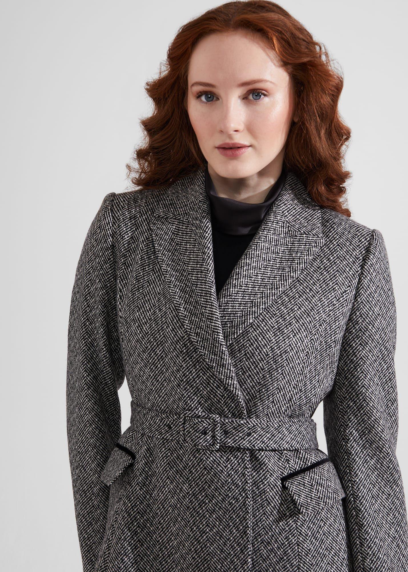 Sian Wool Blend Coat, Black Ivory, hi-res