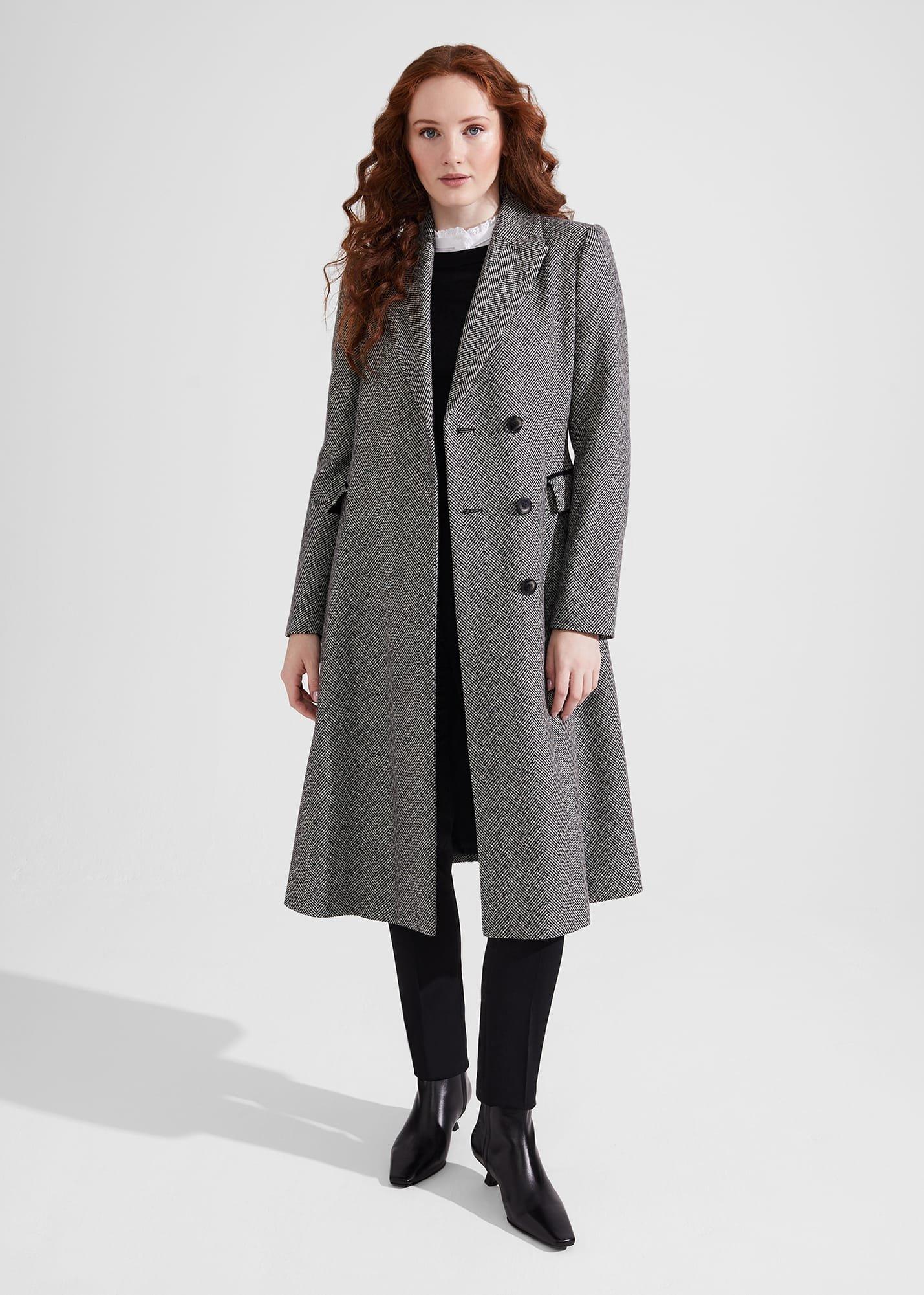 Sian Wool Blend Coat, Black Ivory, hi-res