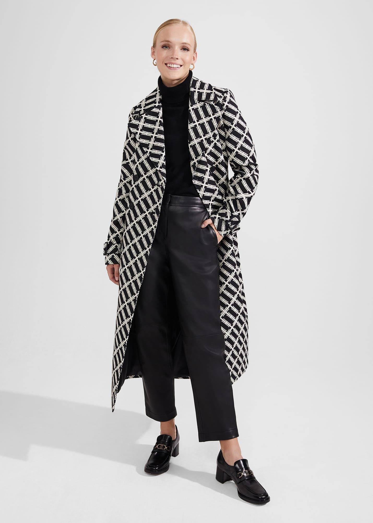 Brooke Trench Coat, Black Ivory, hi-res