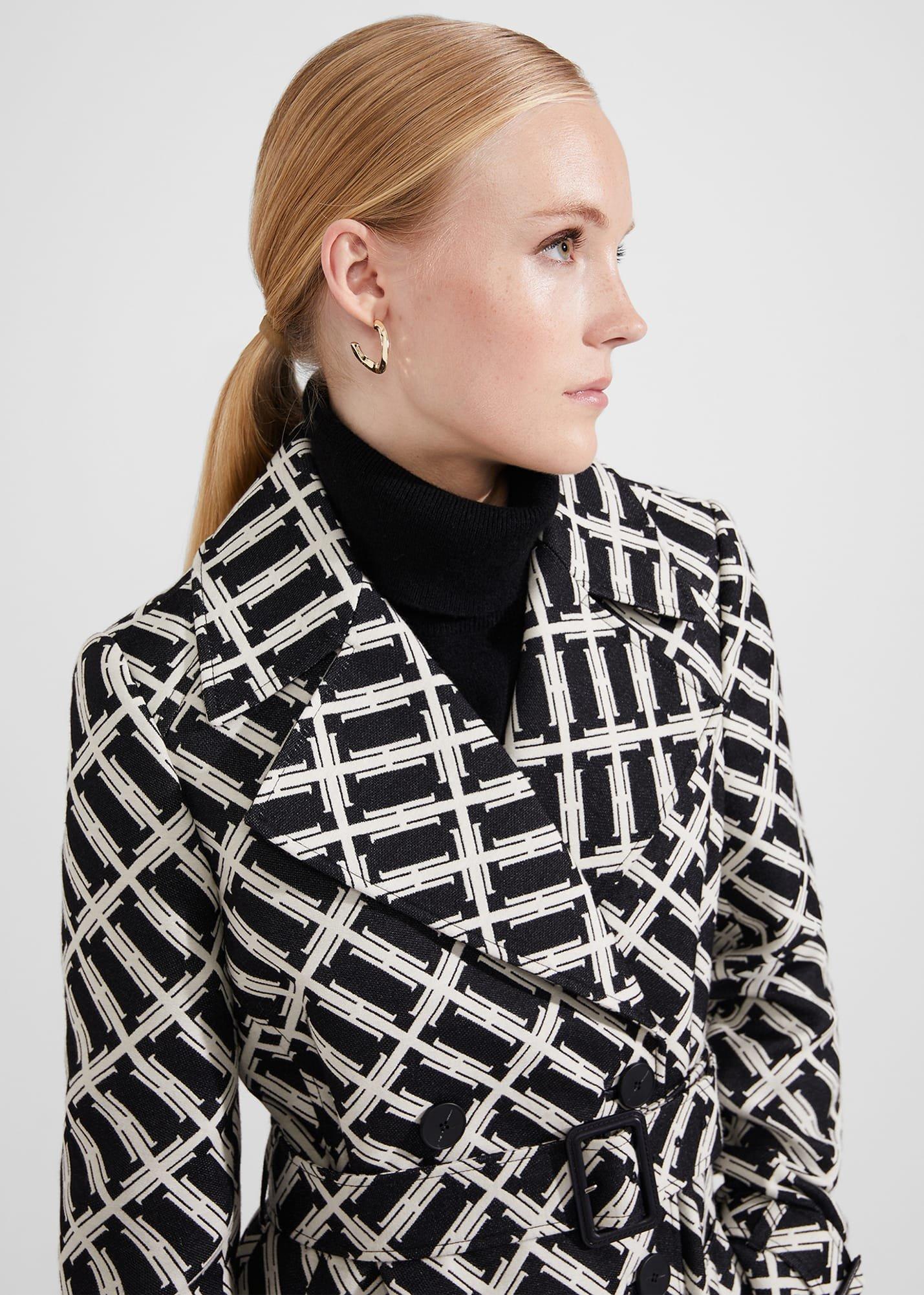 Brooke Trench Coat, Black Ivory, hi-res