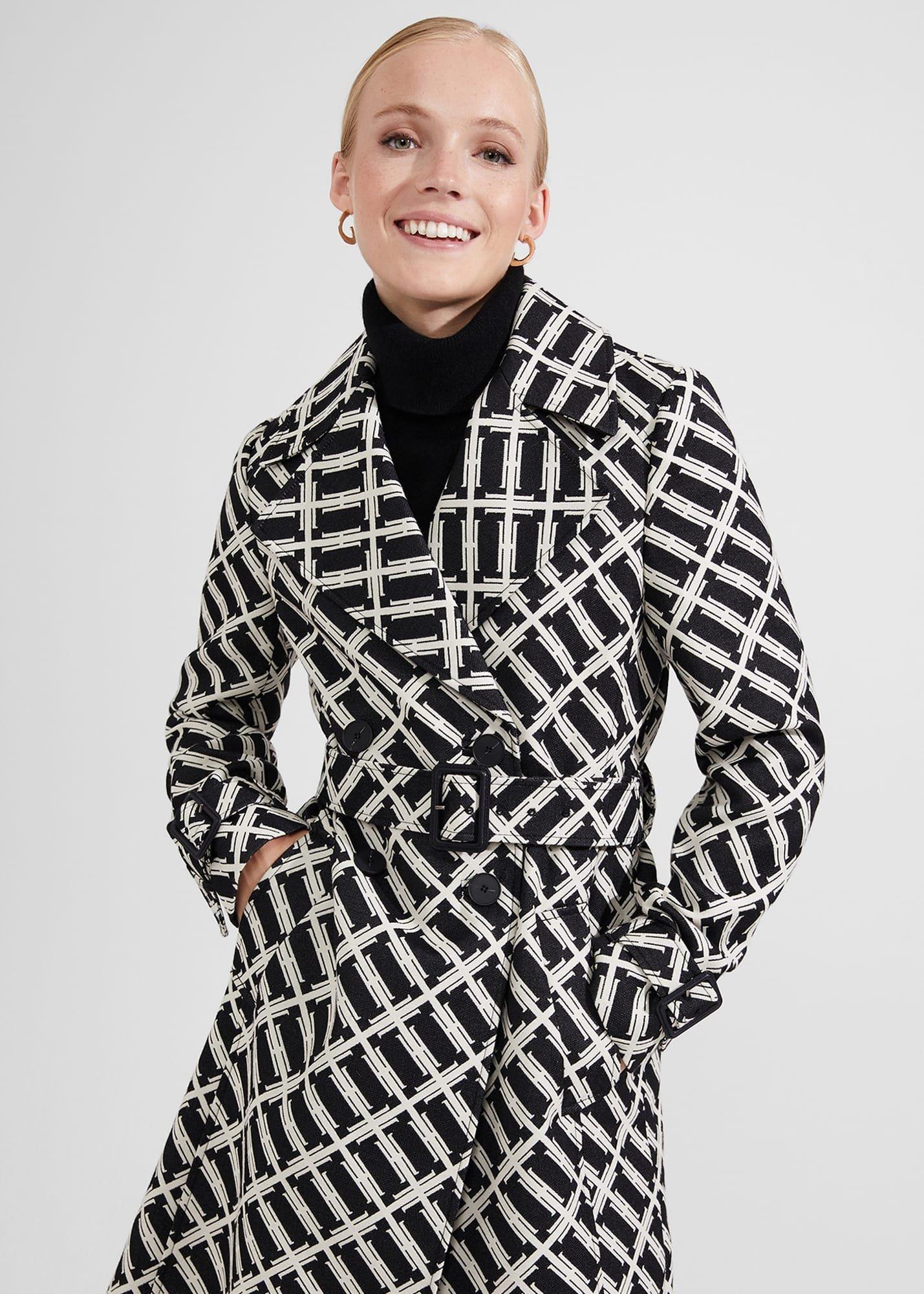 Brooke Trench Coat, Black Ivory, hi-res