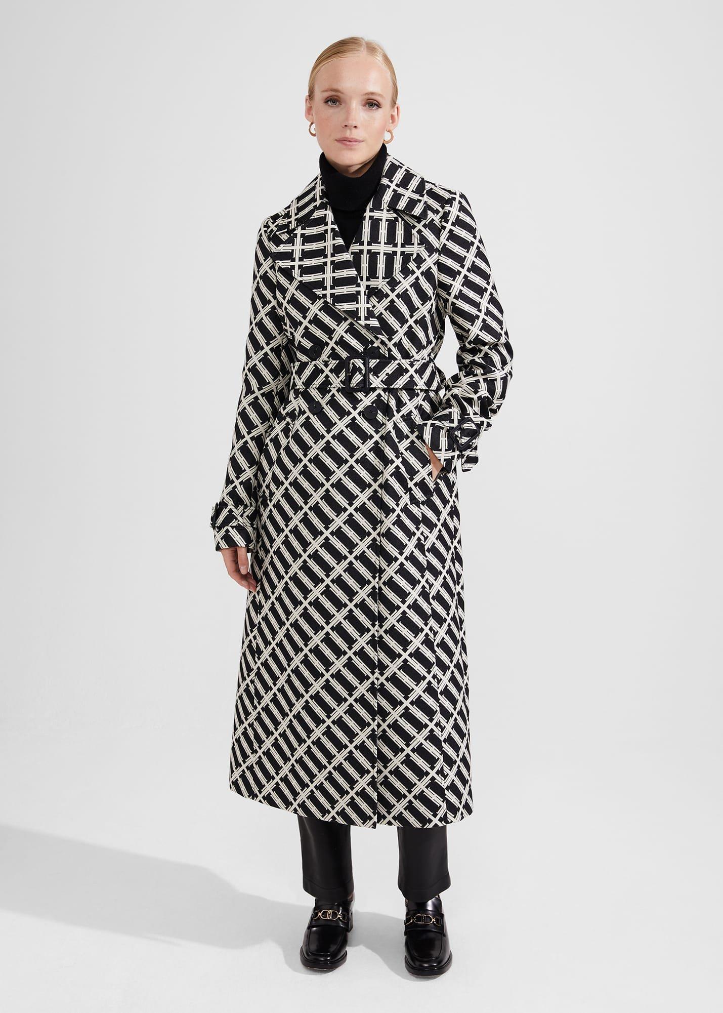 Brooke Trench Coat, Black Ivory, hi-res