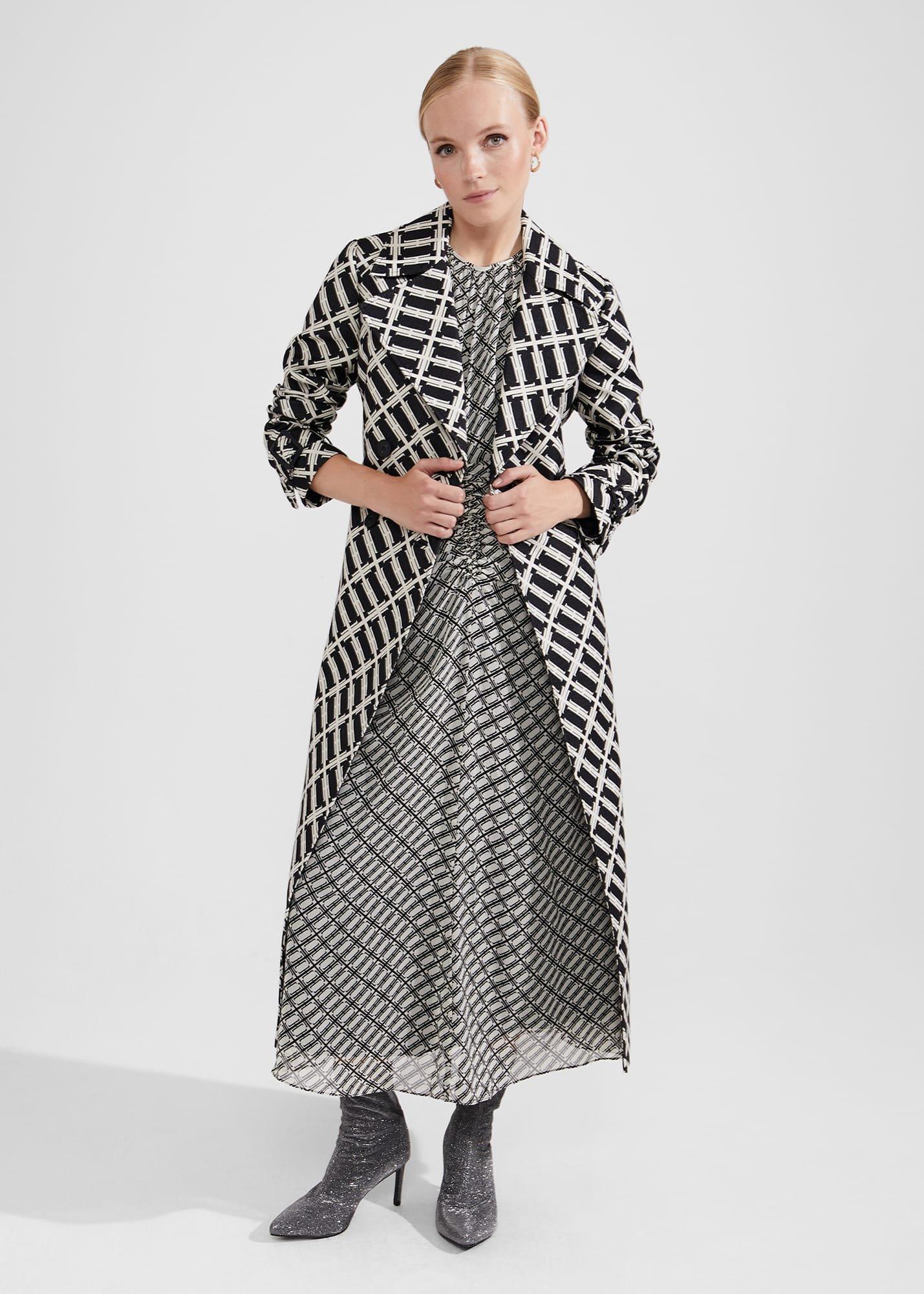 Brooke Trench Coat, Black Ivory, hi-res