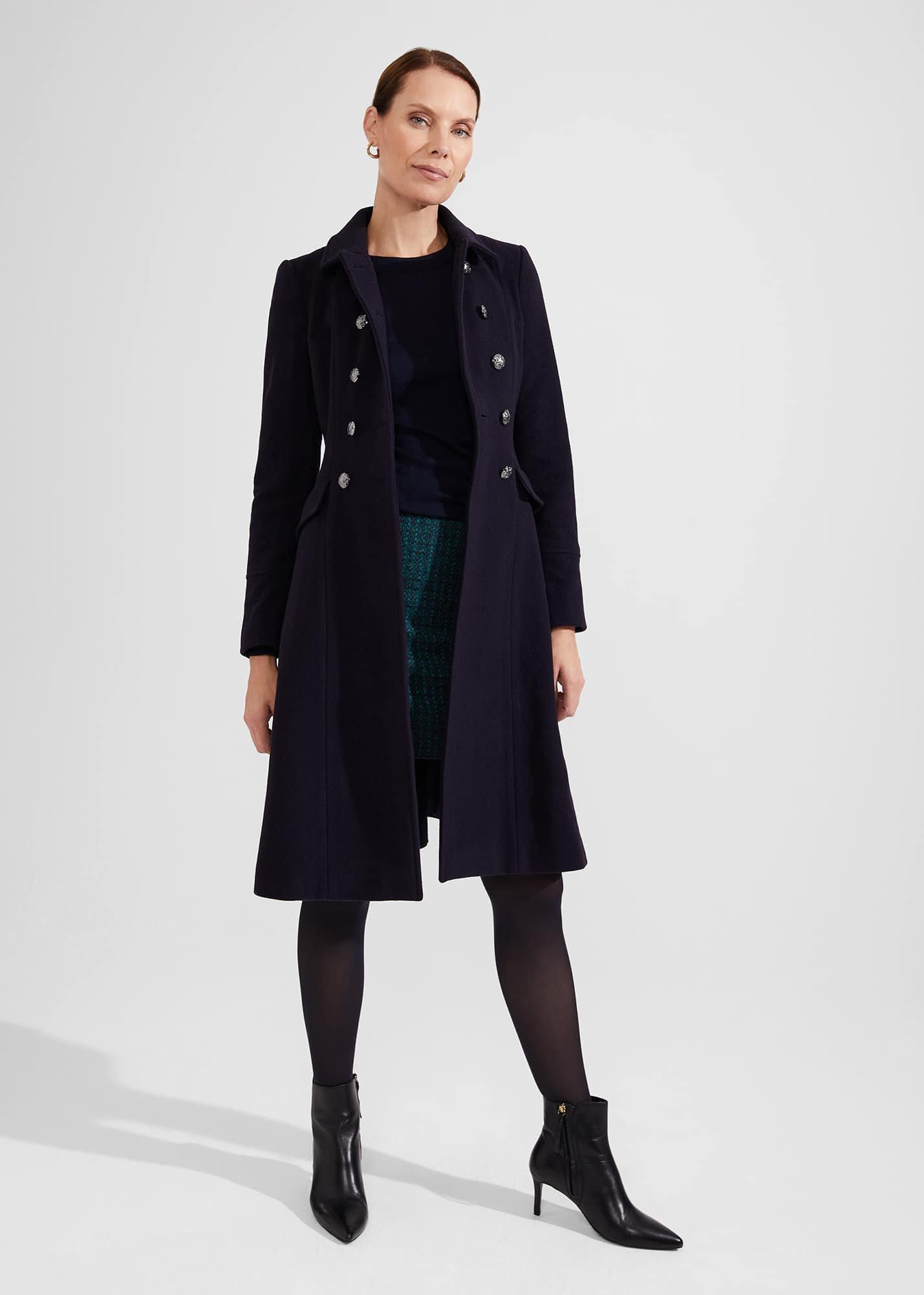 Clarisse Coat, Navy, hi-res
