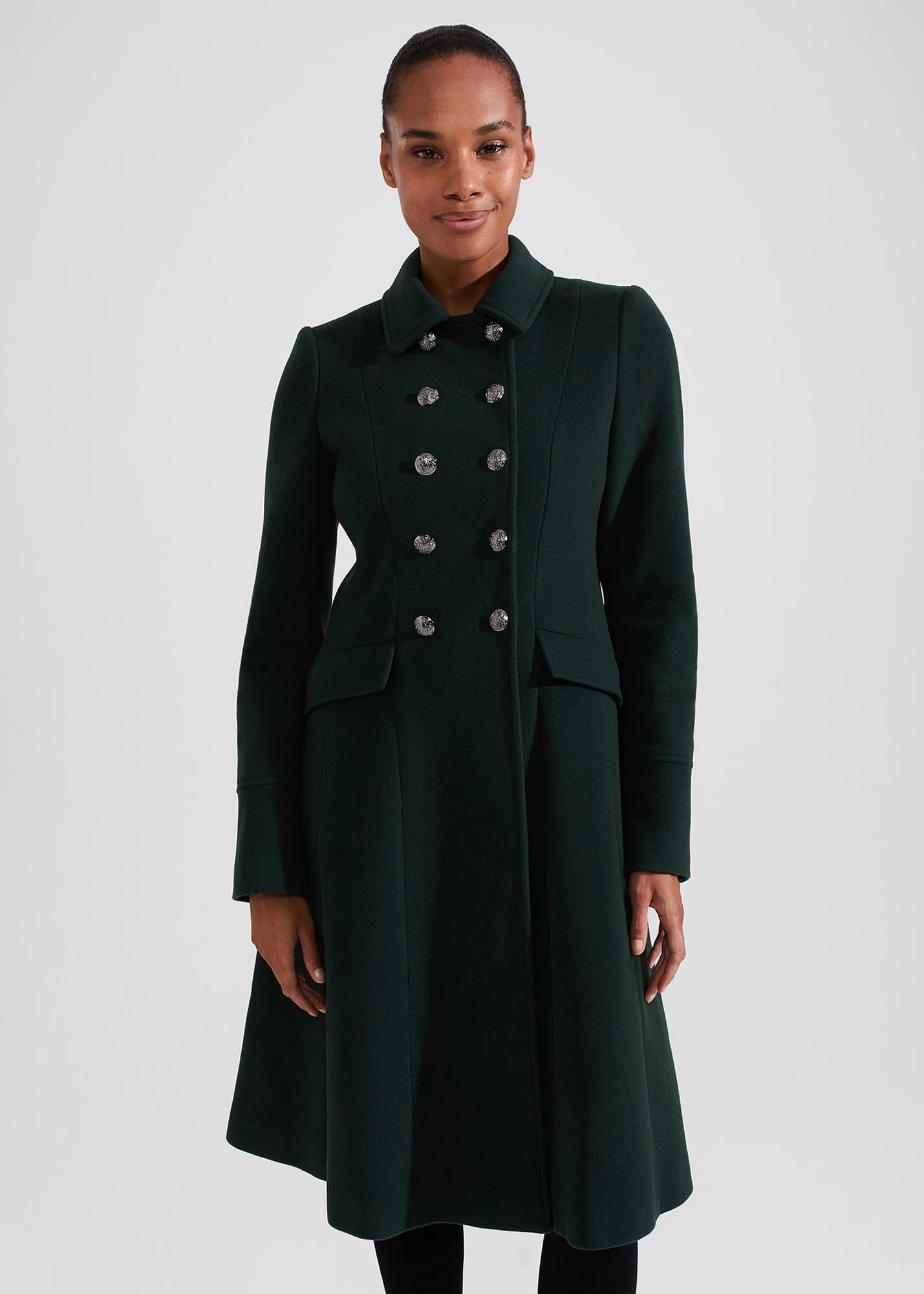 Petite Clarisse Wool Blend Coat, Green, hi-res