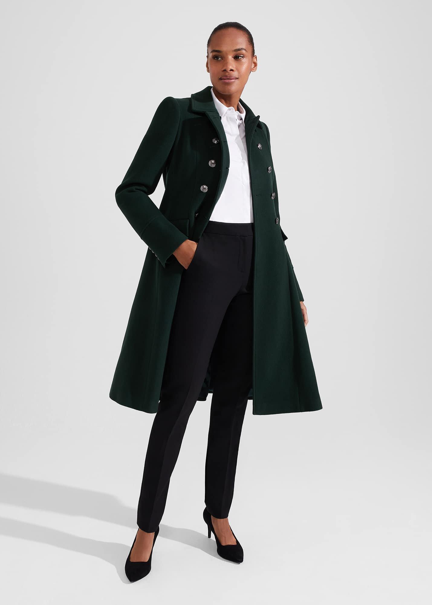 Petite Clarisse Wool Blend Coat, Green, hi-res