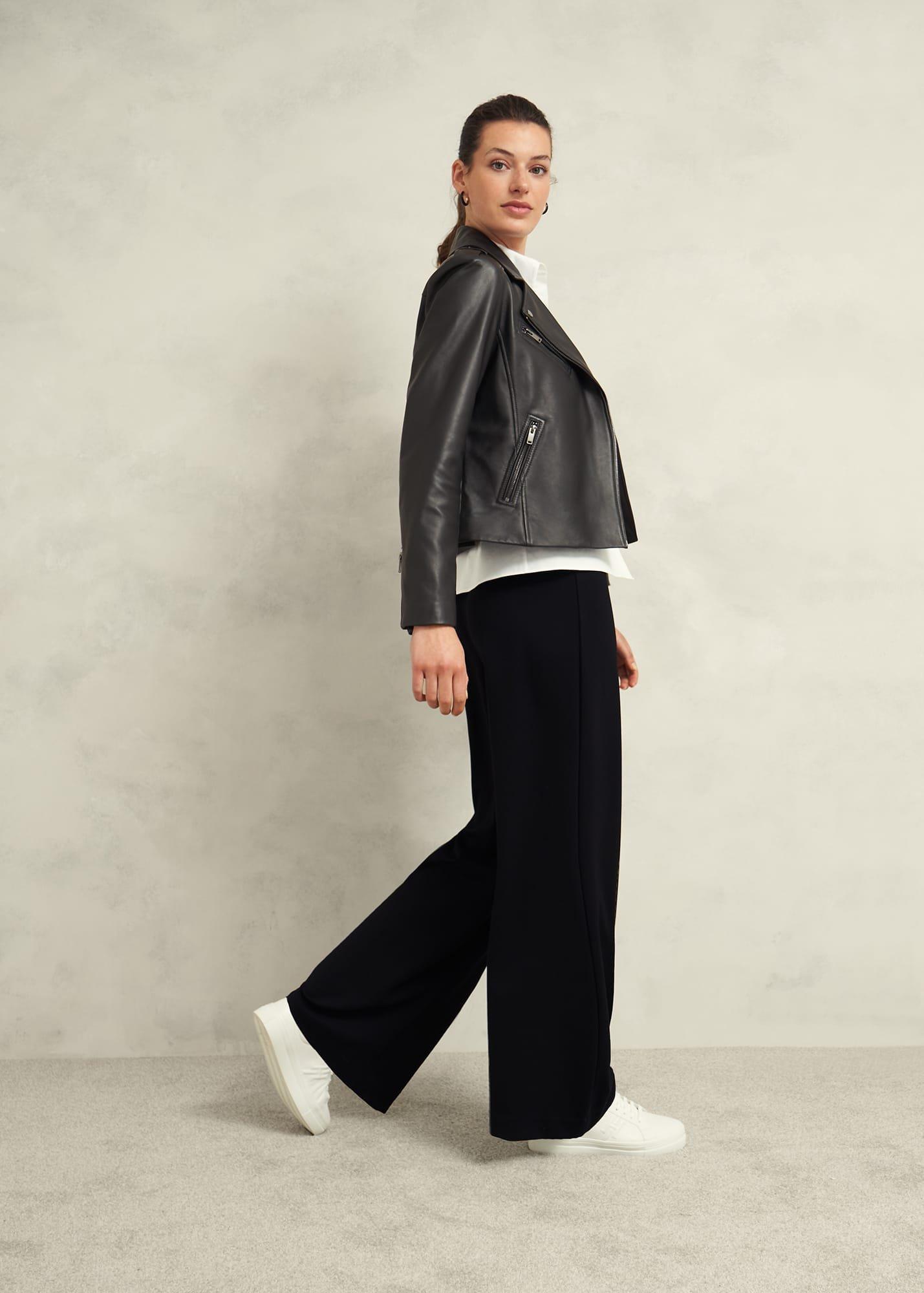 Darby Leather Jacket, Black, hi-res