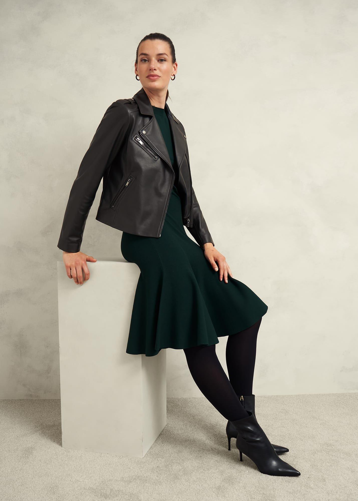 Darby Leather Jacket, Black, hi-res