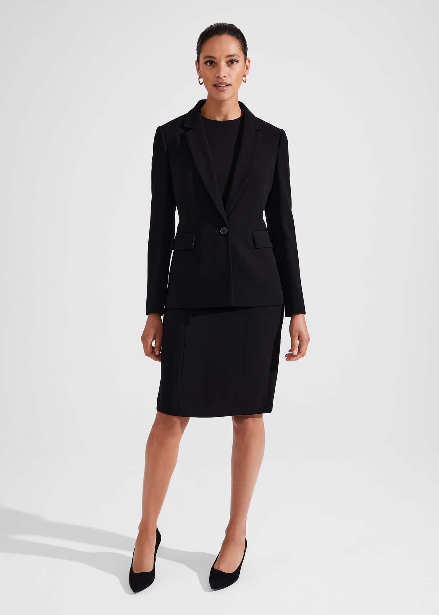 Mel Longline Jacket, Black, hi-res