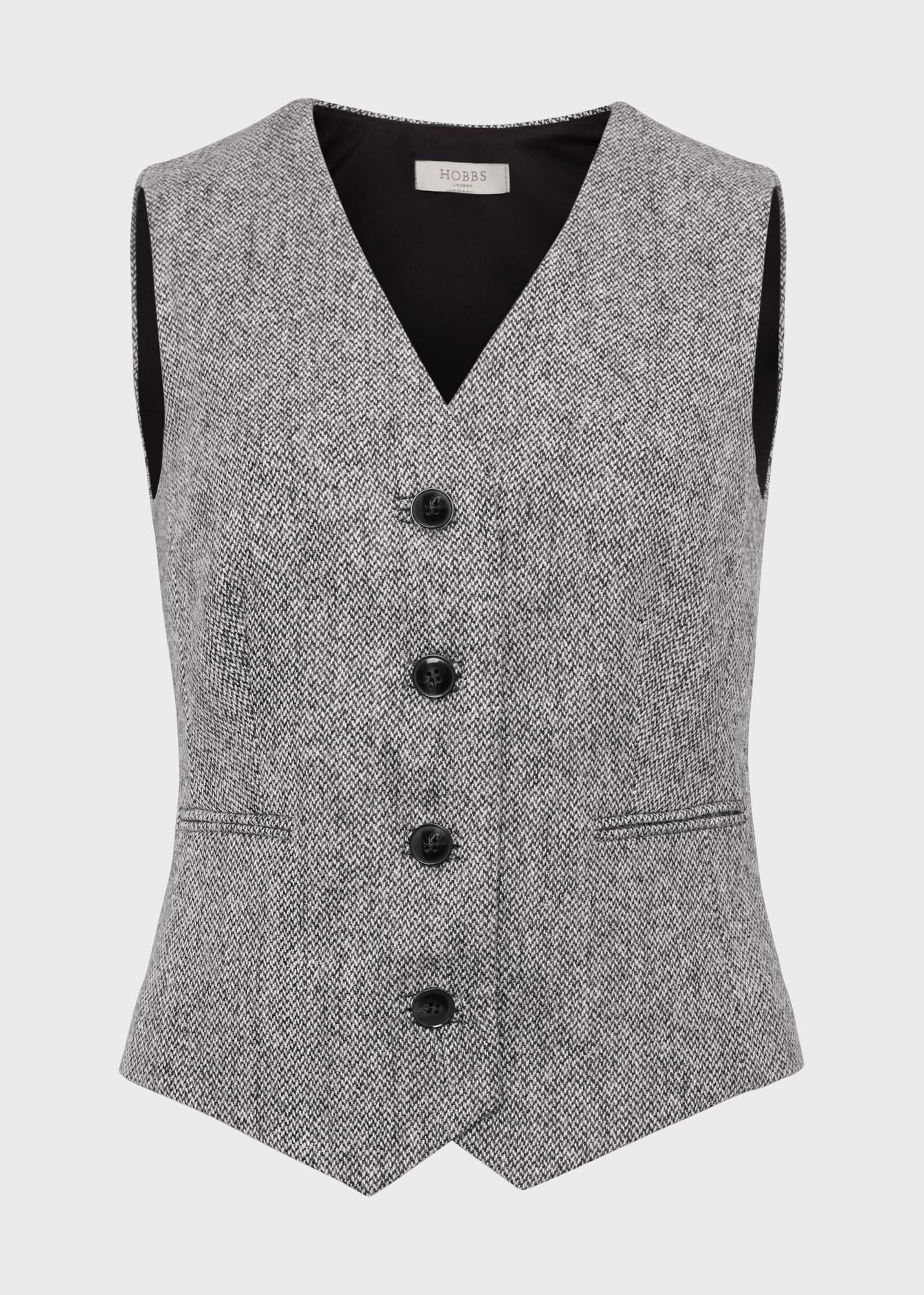 Elle Waistcoat, Black White, hi-res